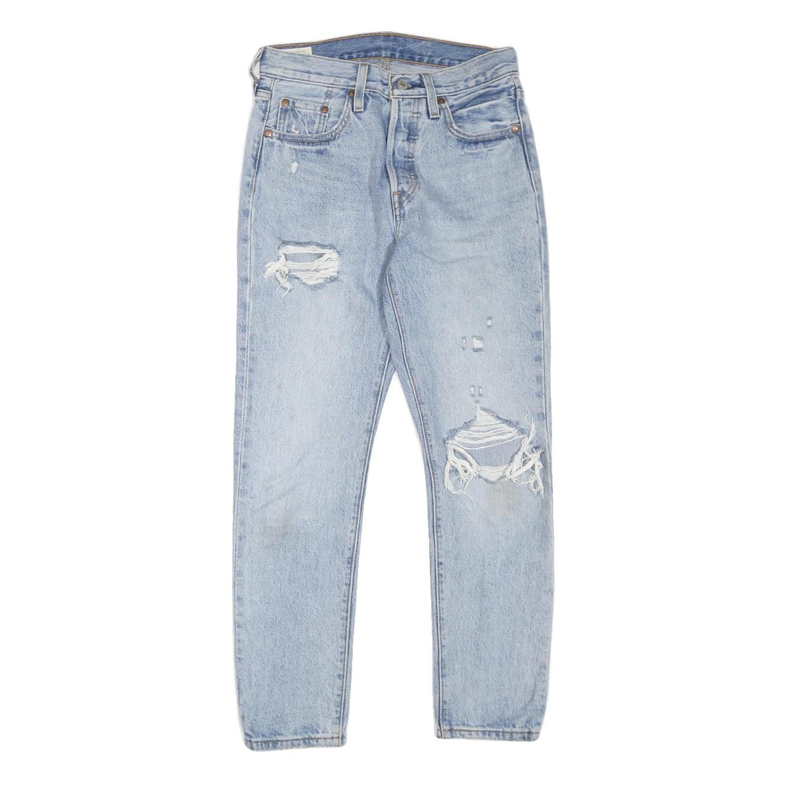 LEVI'S 501 Mens Jeans Blue Regular Straight Denim Light W25 L28 Casual Classic Refurbished - N/A refurbished available on Cerqular