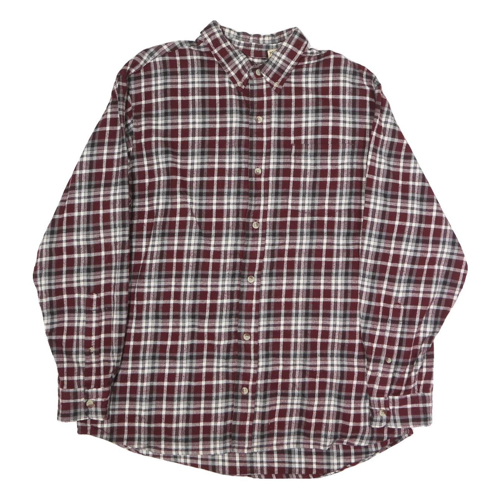 RED HEAD Mens Maroon & White Check Shirt XL Cotton Blend Casual Button Down Refurbished - N/A refurbished available on Cerqular