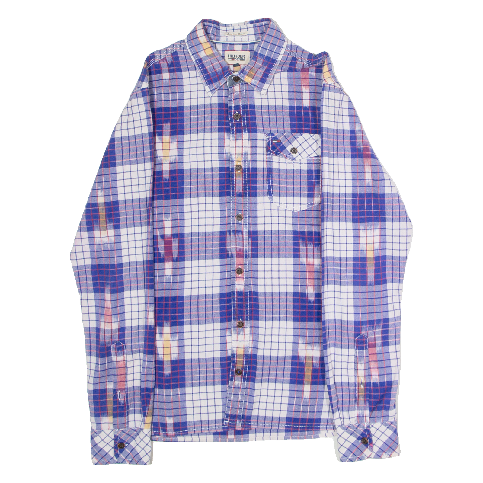 HILFIGER DENIM Mens Shirt Blue Check Long Sleeve M Refurbished - N/A refurbished available on Cerqular