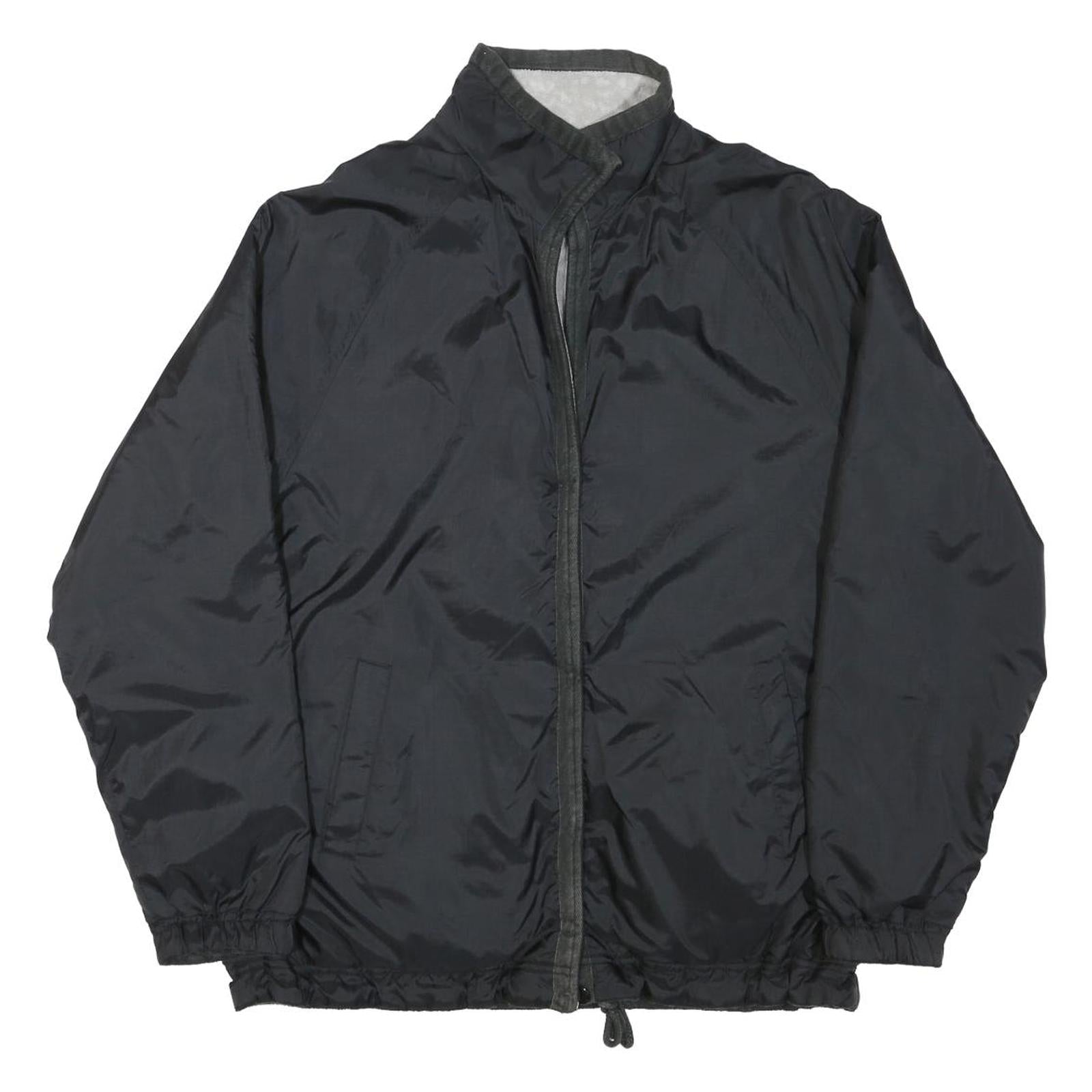 Womens Black Plain Button Jacket L Polyester Blend Regular Fit Casual Outerwear Refurbished - N/A refurbished available on Cerqular