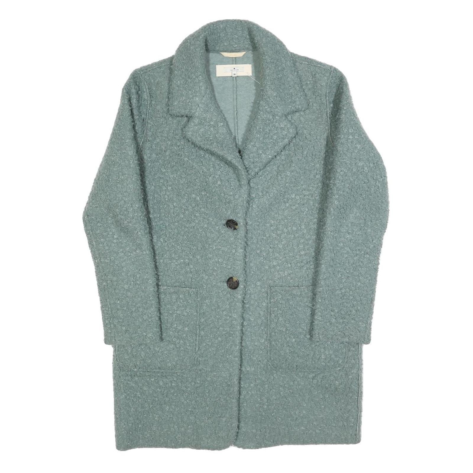 TOM TAILOR Womens Grey Jacket M Polyester Button Classic Regular Fit Textured Refurbished - N/A refurbished available on Cerqular