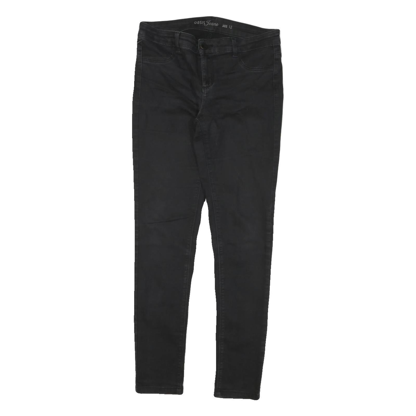 OASIS Womens Slim Black Cotton Blend Denim Jeans W29 L29 Zip Comfort Stretch Refurbished - N/A refurbished available on Cerqular