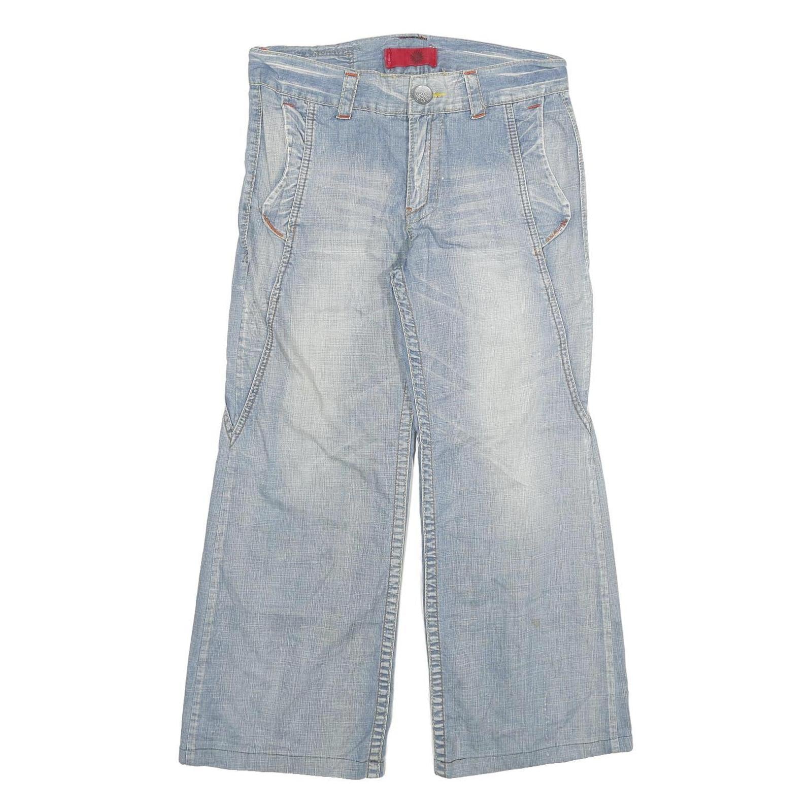 OLD ARMY Womens Jeans Blue Relaxed Wide-Leg Denim Light W32 L26 Stylish Refurbished - N/A refurbished available on Cerqular