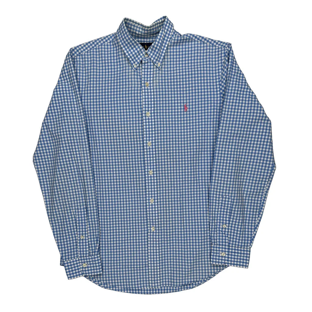 Ralph Lauren Slim Fit Shirt - Large Blue Cotton Refurbished - Thrifted (note: this is a term often used to describe second- refurbished available on Cerqular