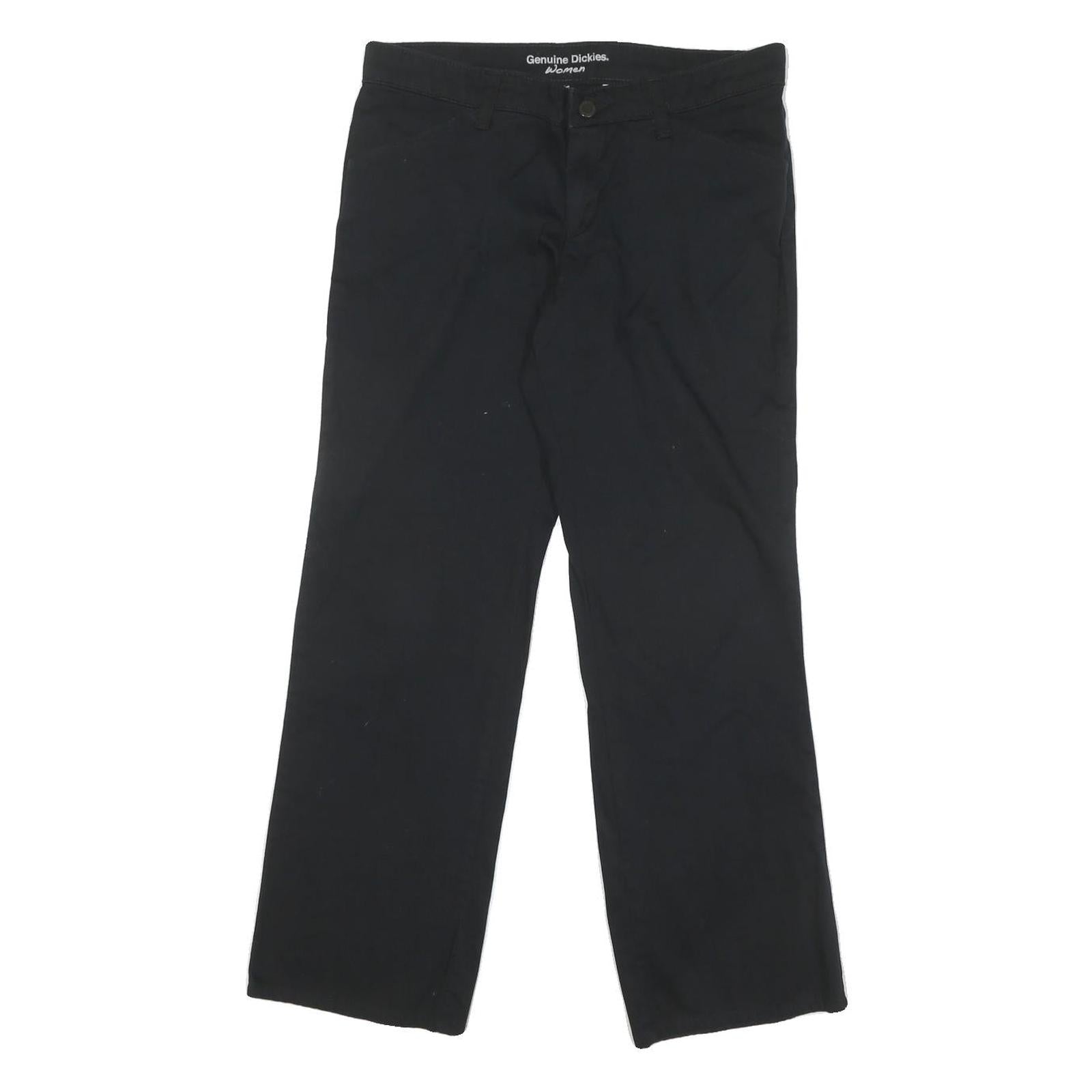 DICKIES Womens Cotton Blend Black Regular Fit Straight Leg Trousers W32 L28 Refurbished - N/A refurbished available on Cerqular
