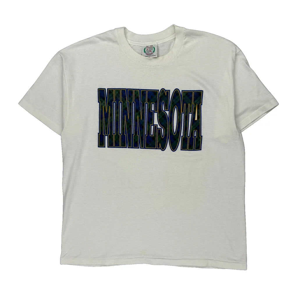 Unbranded Spellout T-Shirt - XL White Cotton Refurbished - Thrifted (note: this is a term often used to describe second- refurbished available on Cerqular