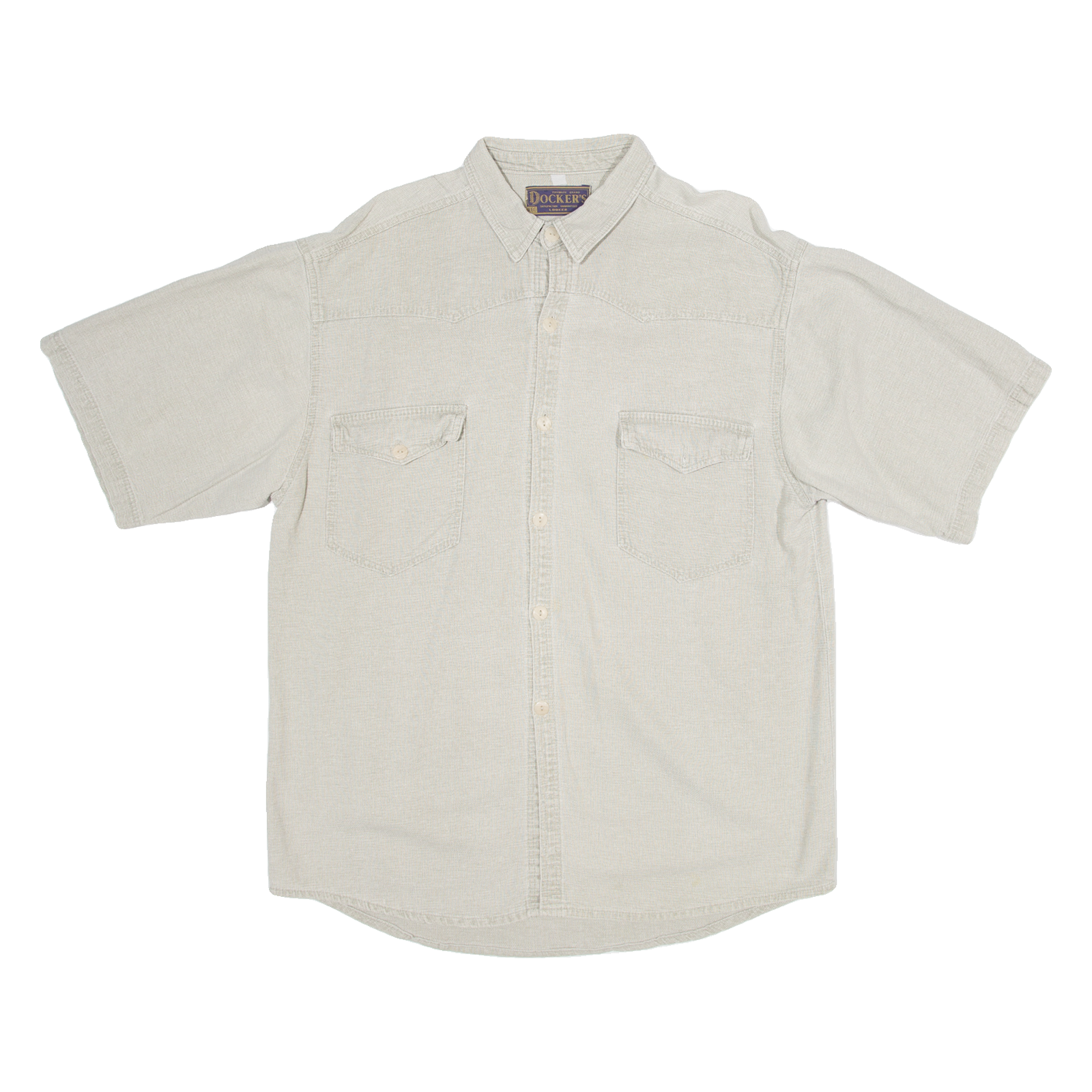 DOCKERS Mens Plain Shirt Beige L Refurbished - N/A refurbished available on Cerqular