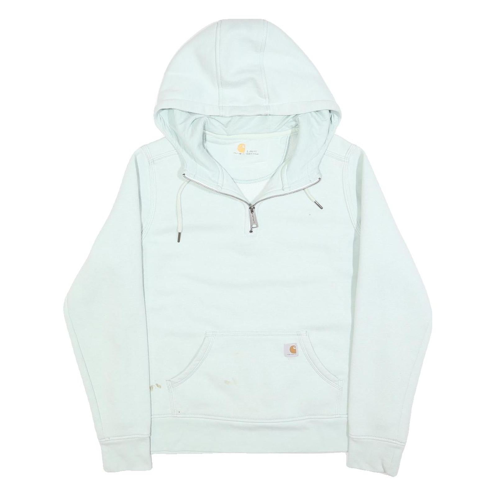 CARHARTT Womens White ¼ Zip Hoodie L Cotton Blend Casual Sweatshirt Refurbished - N/A refurbished available on Cerqular