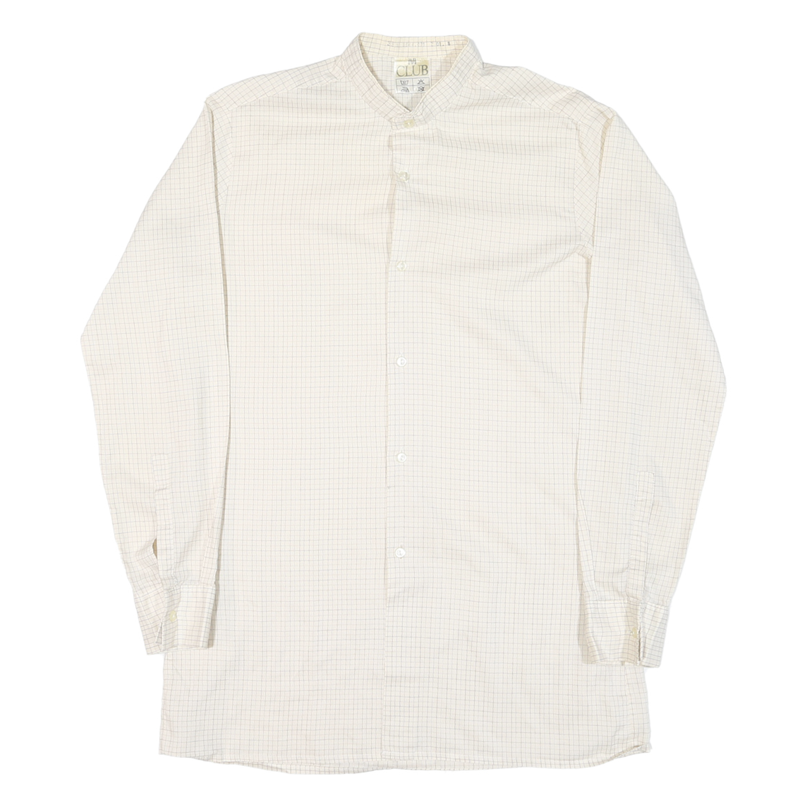CLUB Mens Cream & Brown Check Button-Down Shirt M Lightweight Smart Casual Refurbished - N/A refurbished available on Cerqular