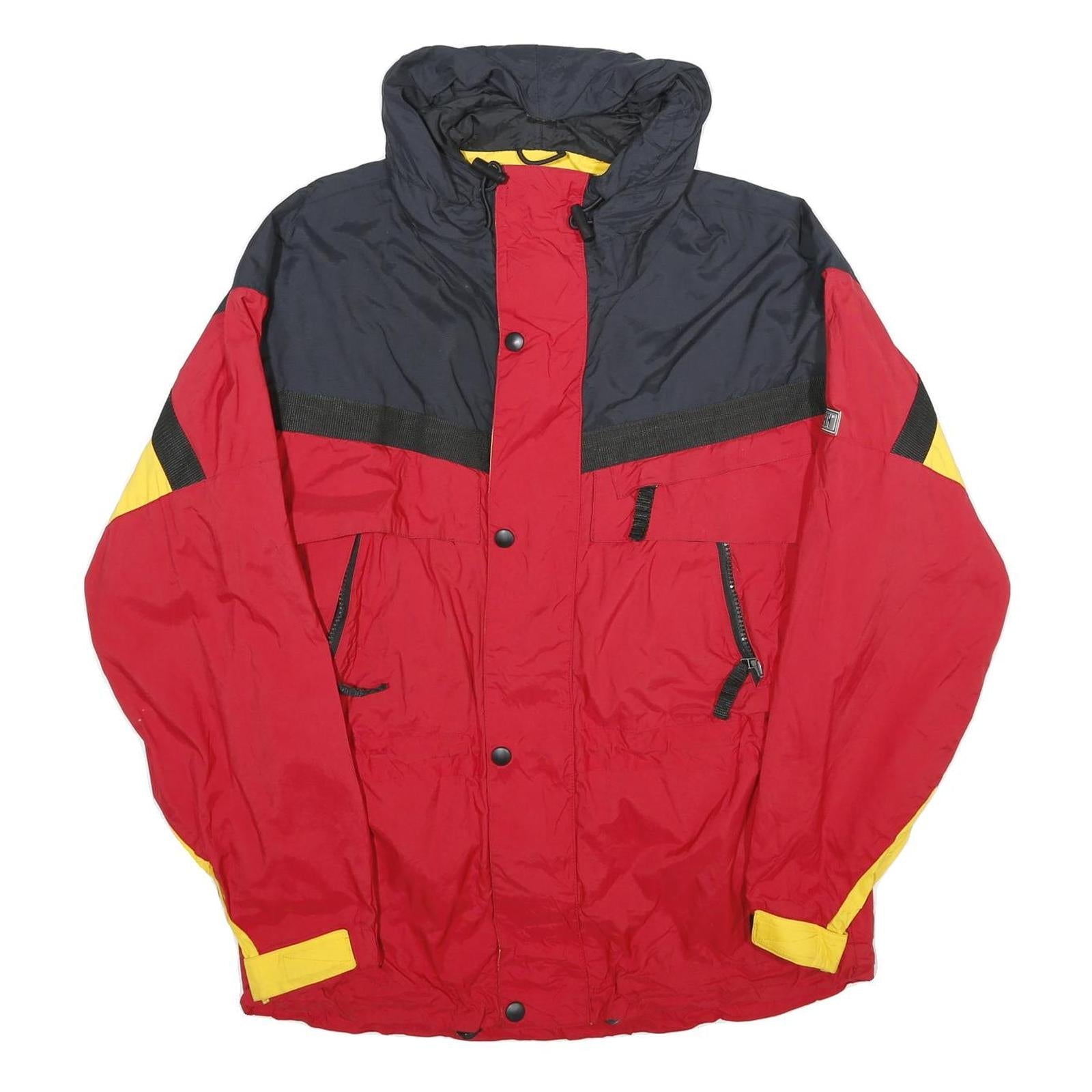EDGE-TECH Mens Red Black & Yellow Jacket M Nylon Colourblock Zip Outdoor Refurbished - N/A refurbished available on Cerqular