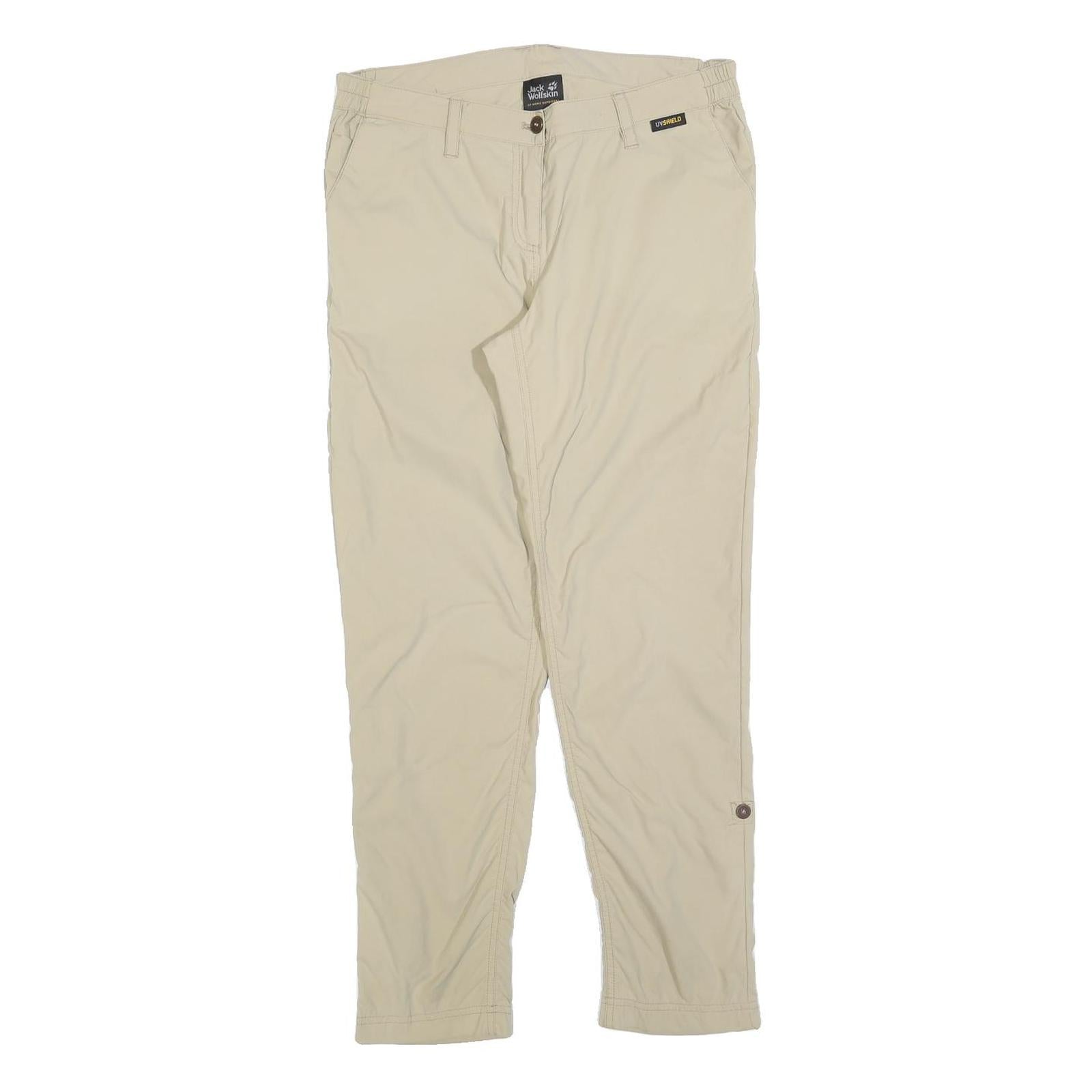 JACK WOLFSKIN Womens Beige Polyester Blend Regular Fit Trousers W30 L28 Outdoor Refurbished - N/A refurbished available on Cerqular