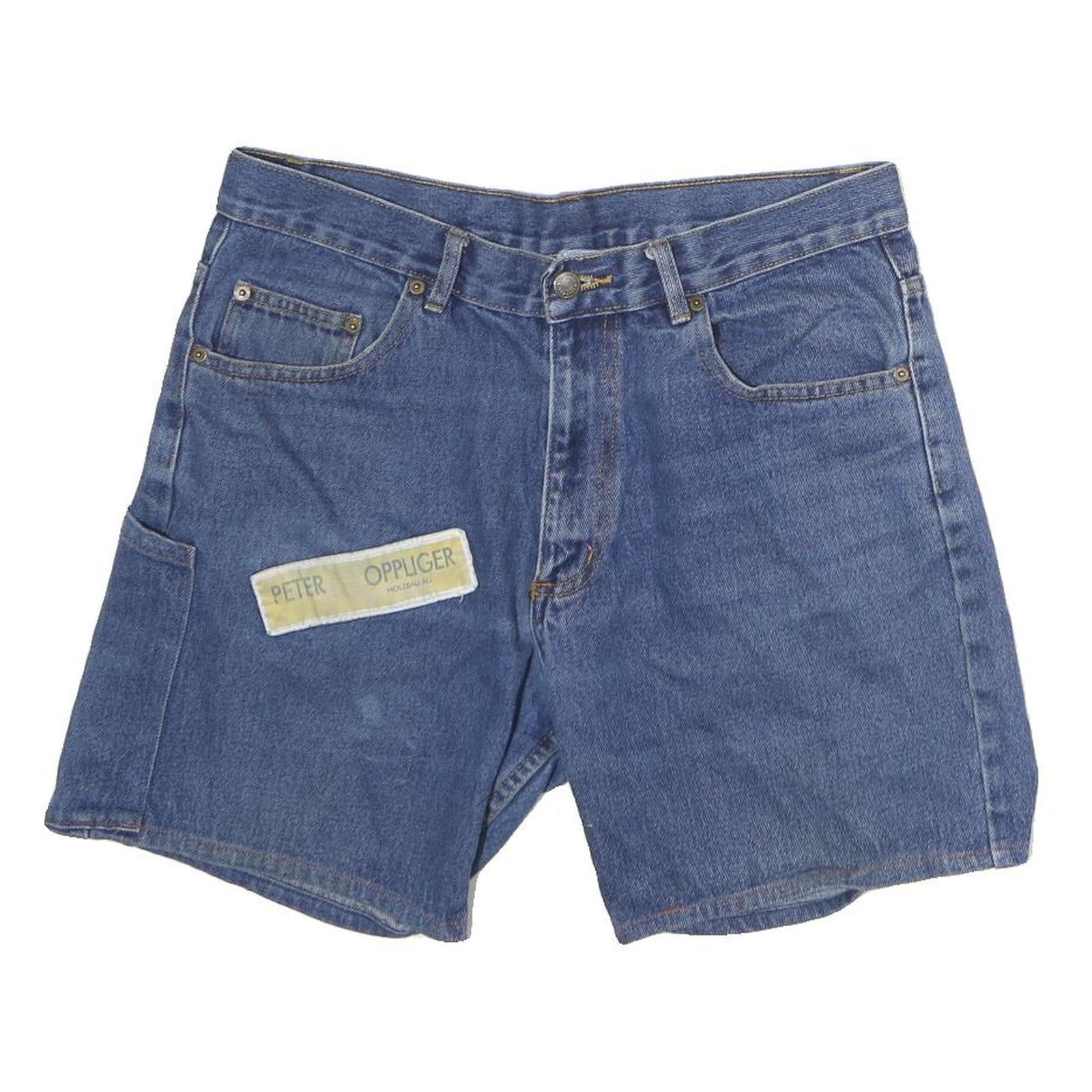 Womens Blue Cotton Denim Casual Shorts M W34 Comfortable Classic Fit Workwear Refurbished - N/A refurbished available on Cerqular