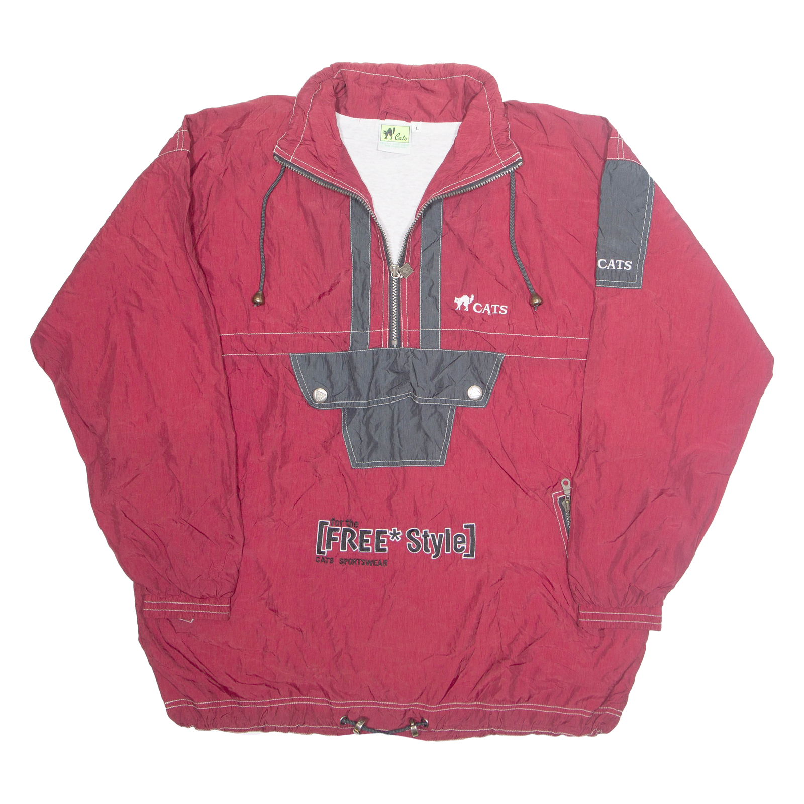CAT Mens Pullover Jacket Red Nylon L Refurbished - N/A refurbished available on Cerqular