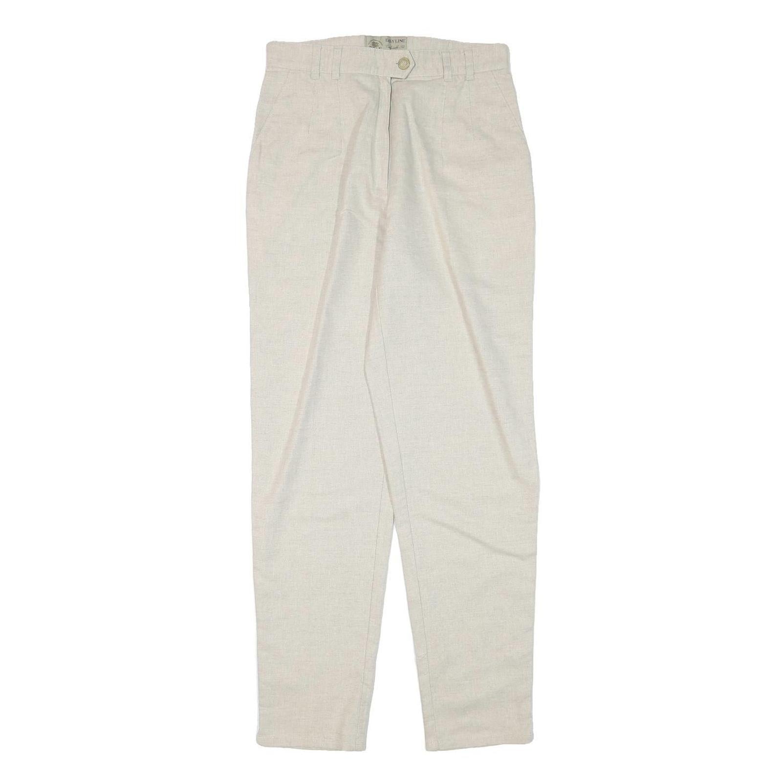 BRAX Womens Linen Blend Cream Slim Tapered Trousers W28 L30 Stylish Comfort Refurbished - N/A refurbished available on Cerqular