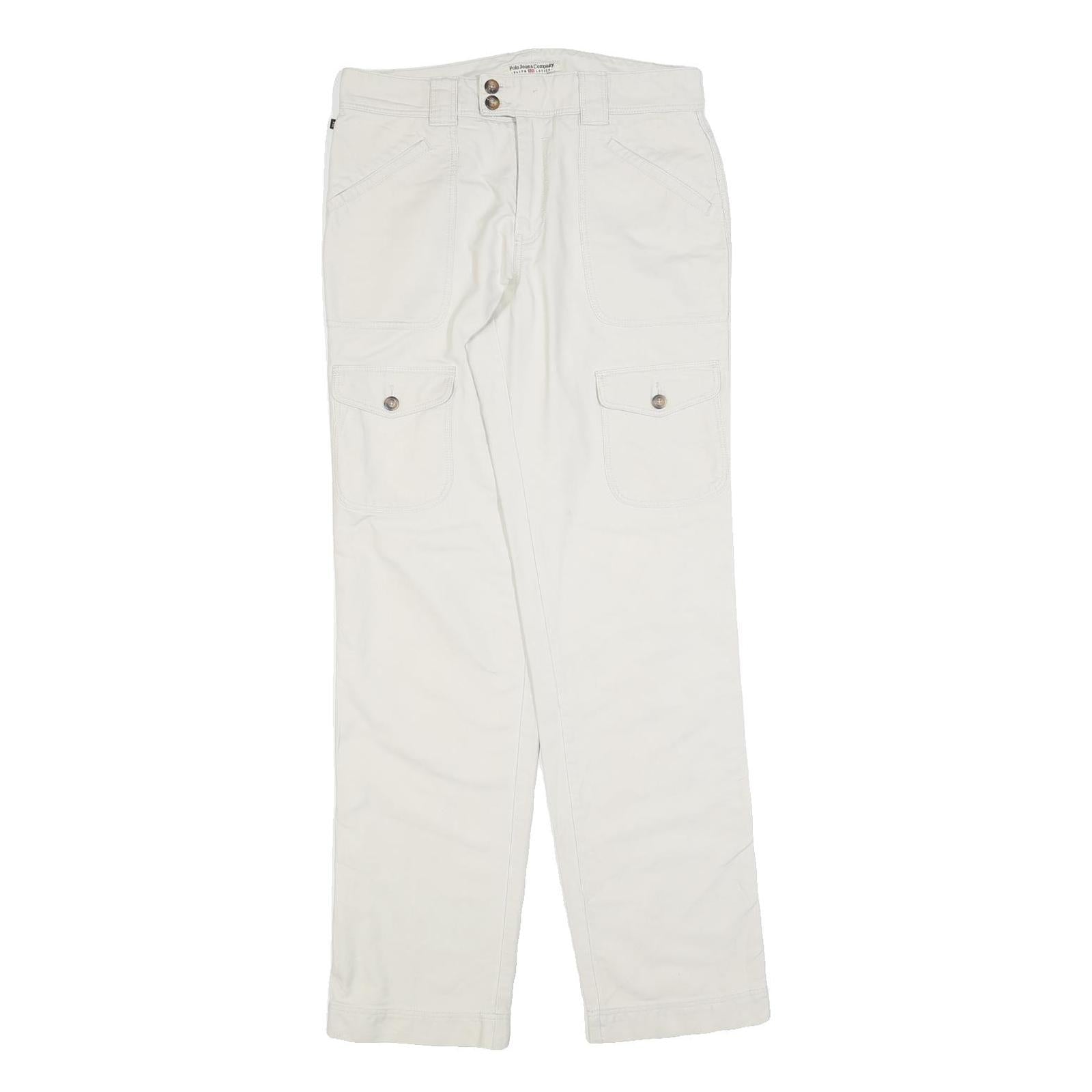 RALPH LAUREN POLO JEANS COMPANY Womens Cotton Blend White Regular Straight Refurbished - N/A refurbished available on Cerqular