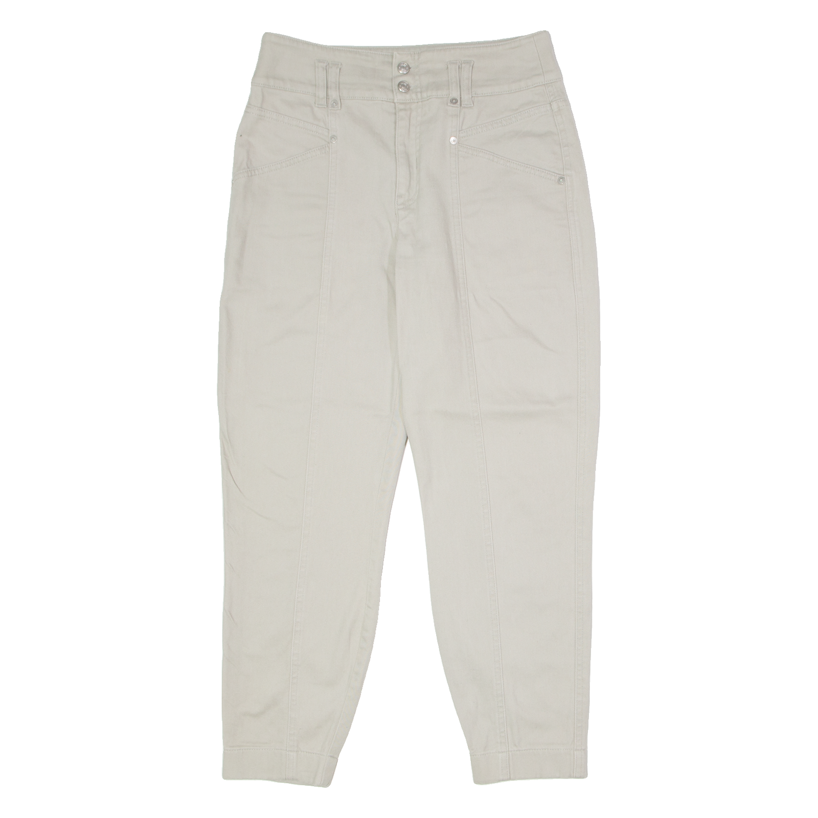 REISS Womens Twill Trousers Grey Regular Tapered W30 L24 Refurbished - N/A refurbished available on Cerqular