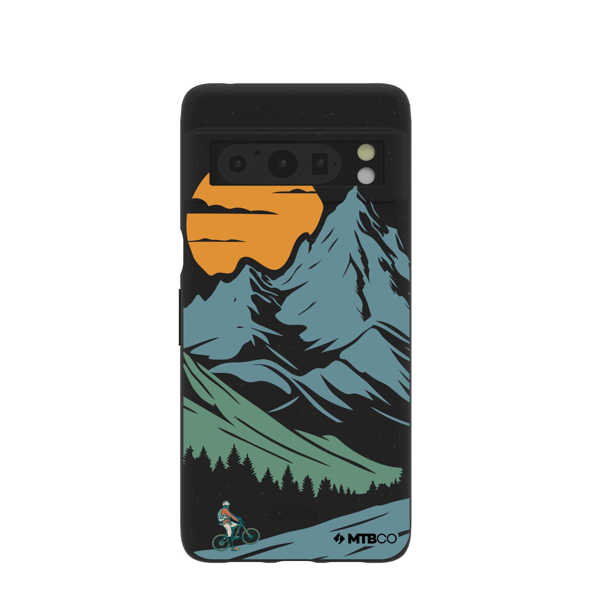 Black Vintage Peaks MTBCO Google Pixel 8 Pro Case Refurbished - Pela Case refurbished available on Cerqular