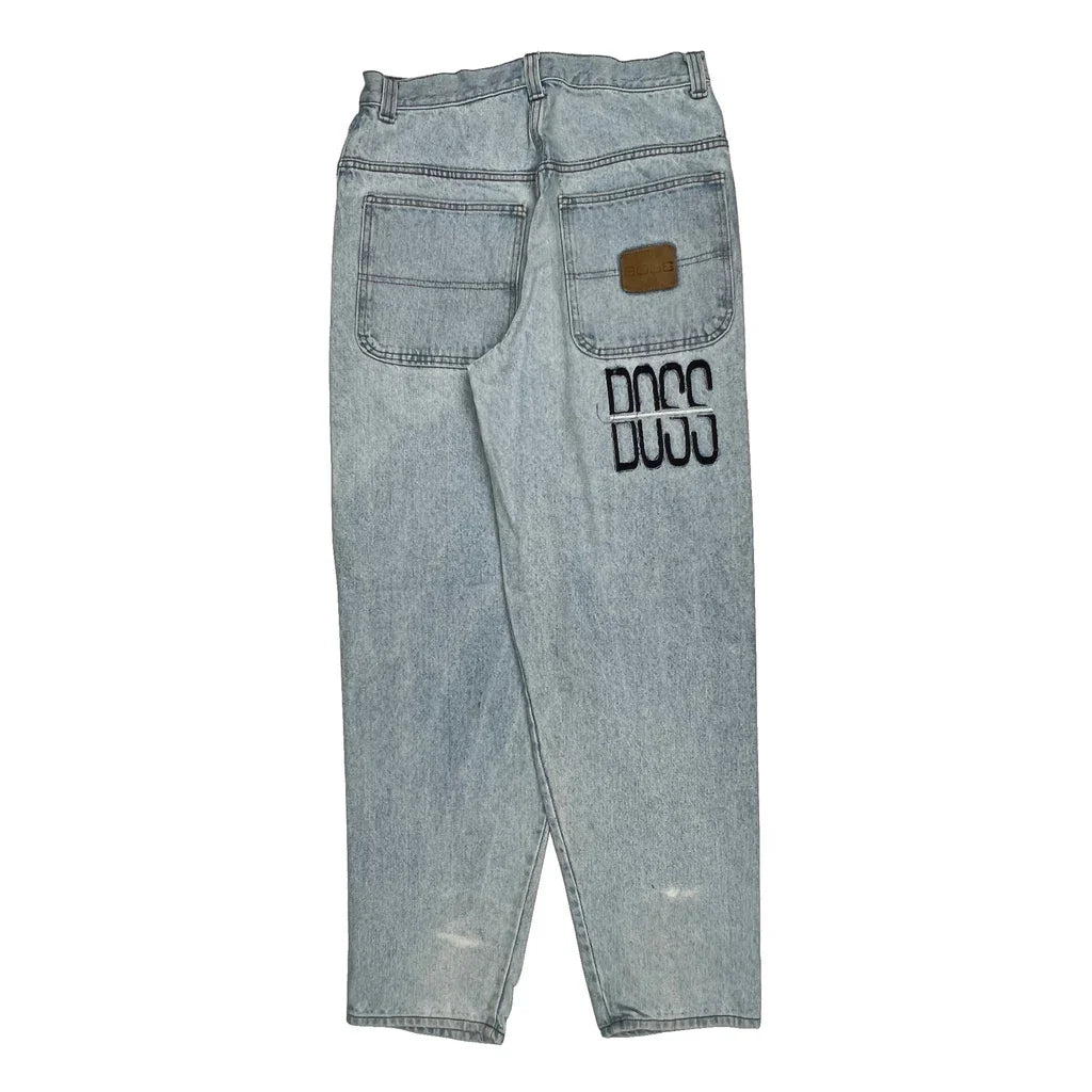 Buy Boss Spellout Jeans - 32W 30L Light Wash Denim Refurbished - $84.41 Boss Spellout Jeans - 32W 30L Light Wash Denim Refurbished - Thrifted (note: this is a term often used to describe second- refurbished available on Cerqular