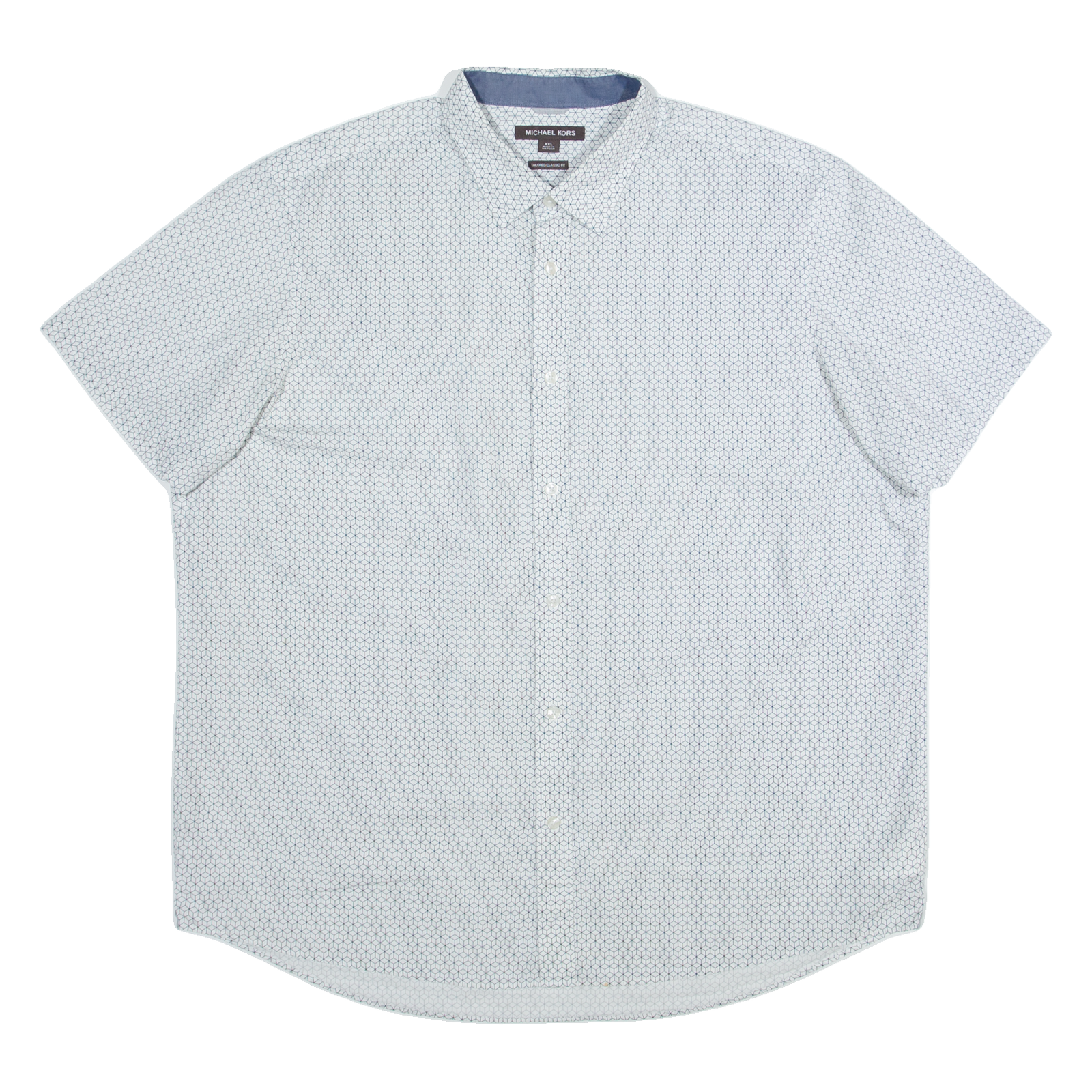 MICHAEL KORS Mens Shirt White Geometric 2XL Refurbished - N/A refurbished available on Cerqular
