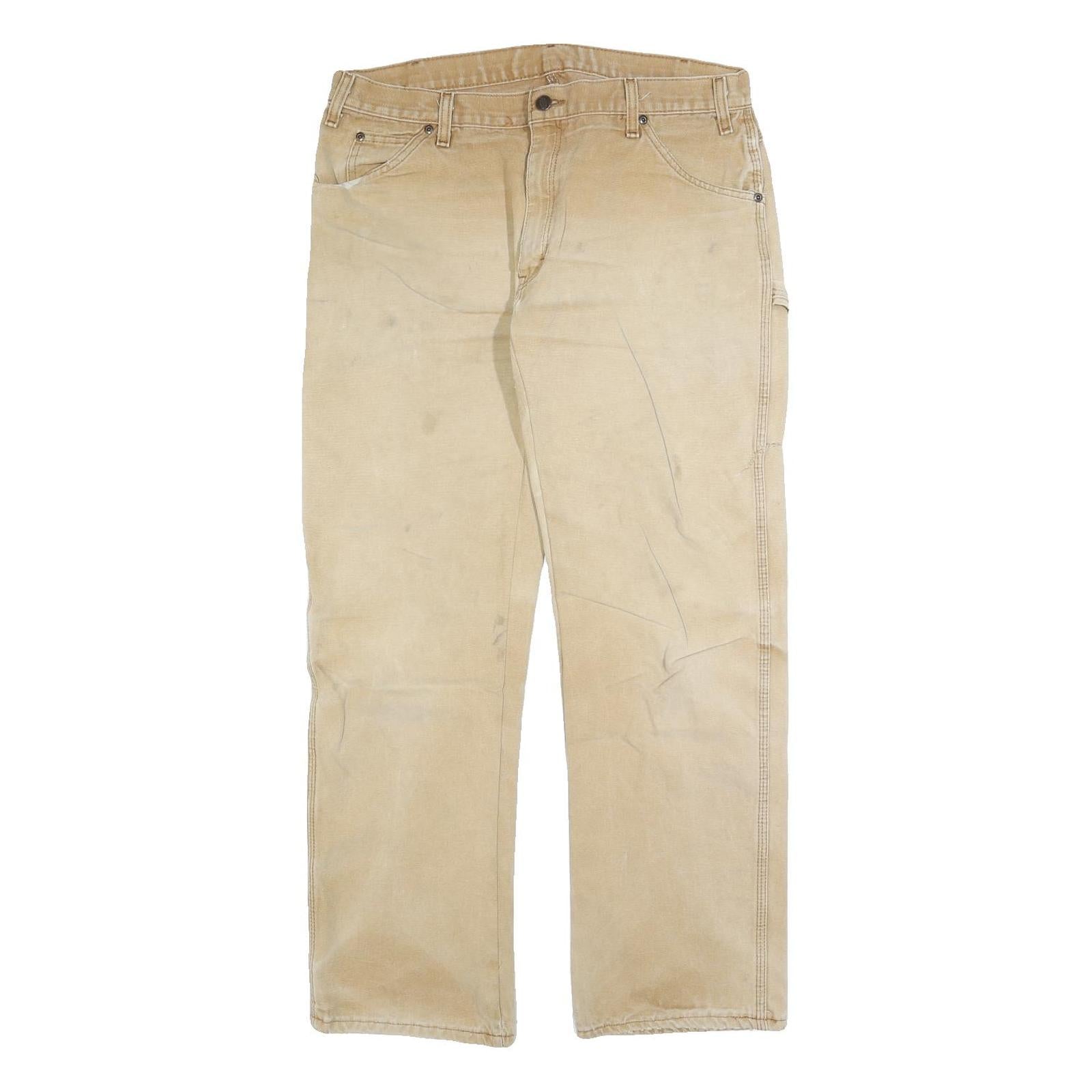 DICKIES Mens Beige Regular Fit Straight Leg Denim W34 L30 Workwear Utility Jeans Refurbished - N/A refurbished available on Cerqular