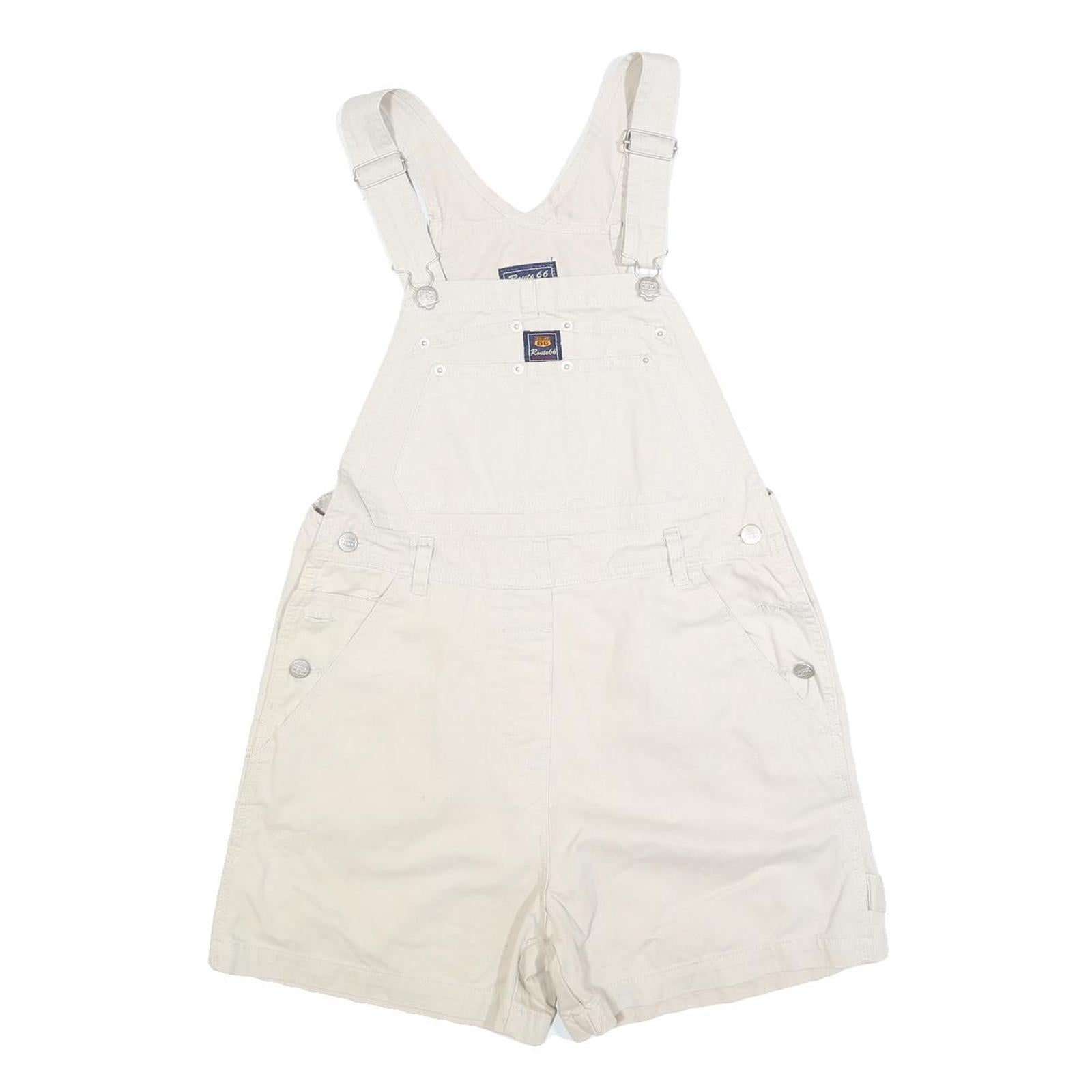 ROUTE 66 Womens Cream Cotton Blend Short Dungarees M W32 L4 Casual Relaxed Fit Refurbished - N/A refurbished available on Cerqular