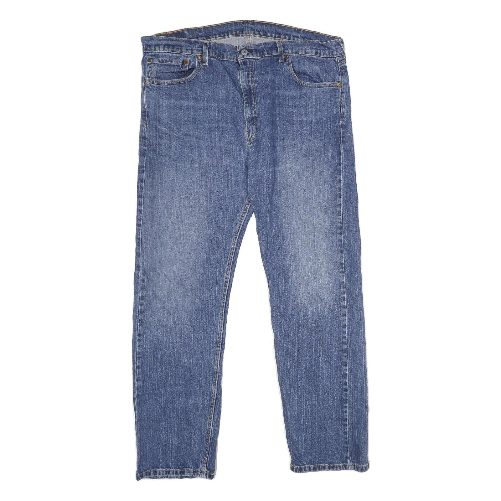 LEVI'S 505 Mens Jeans Blue Regular Straight Denim Medium W40 L30 Classic Fit Zip Refurbished - N/A refurbished available on Cerqular