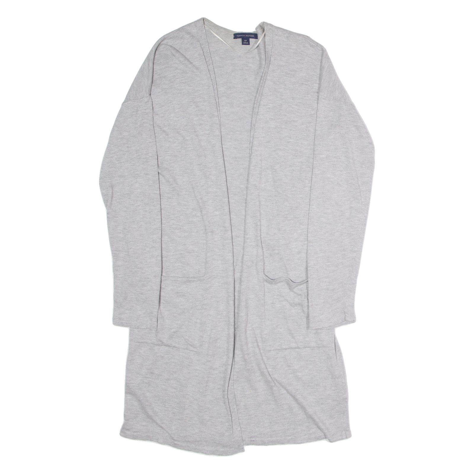 TOMMY HILFIGER Womens Cardigan Grey V-Neck Tight Knit S Refurbished - N/A refurbished available on Cerqular