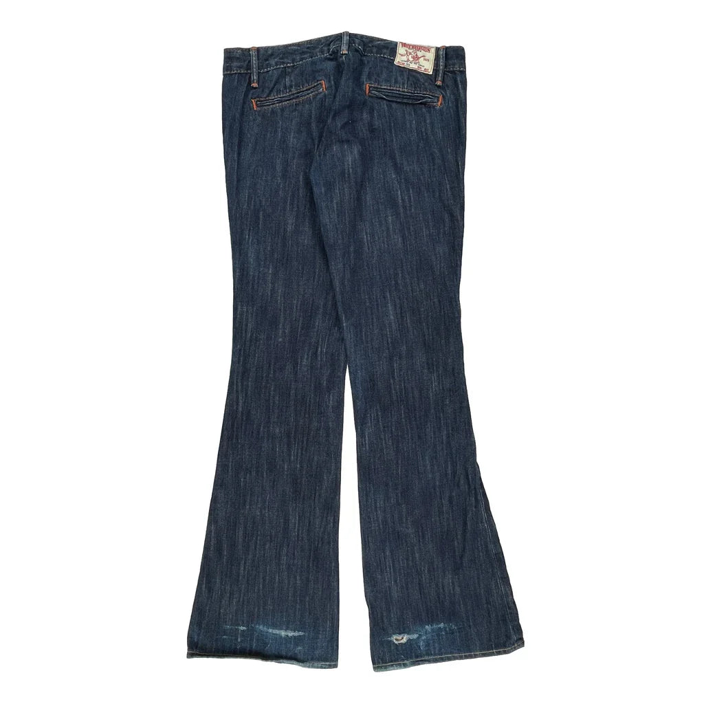 True Religion Flared Jeans - 31W 32L Dark Wash Cotton Refurbished - Thrifted (note: this is a term often used to describe second- refurbished available on Cerqular