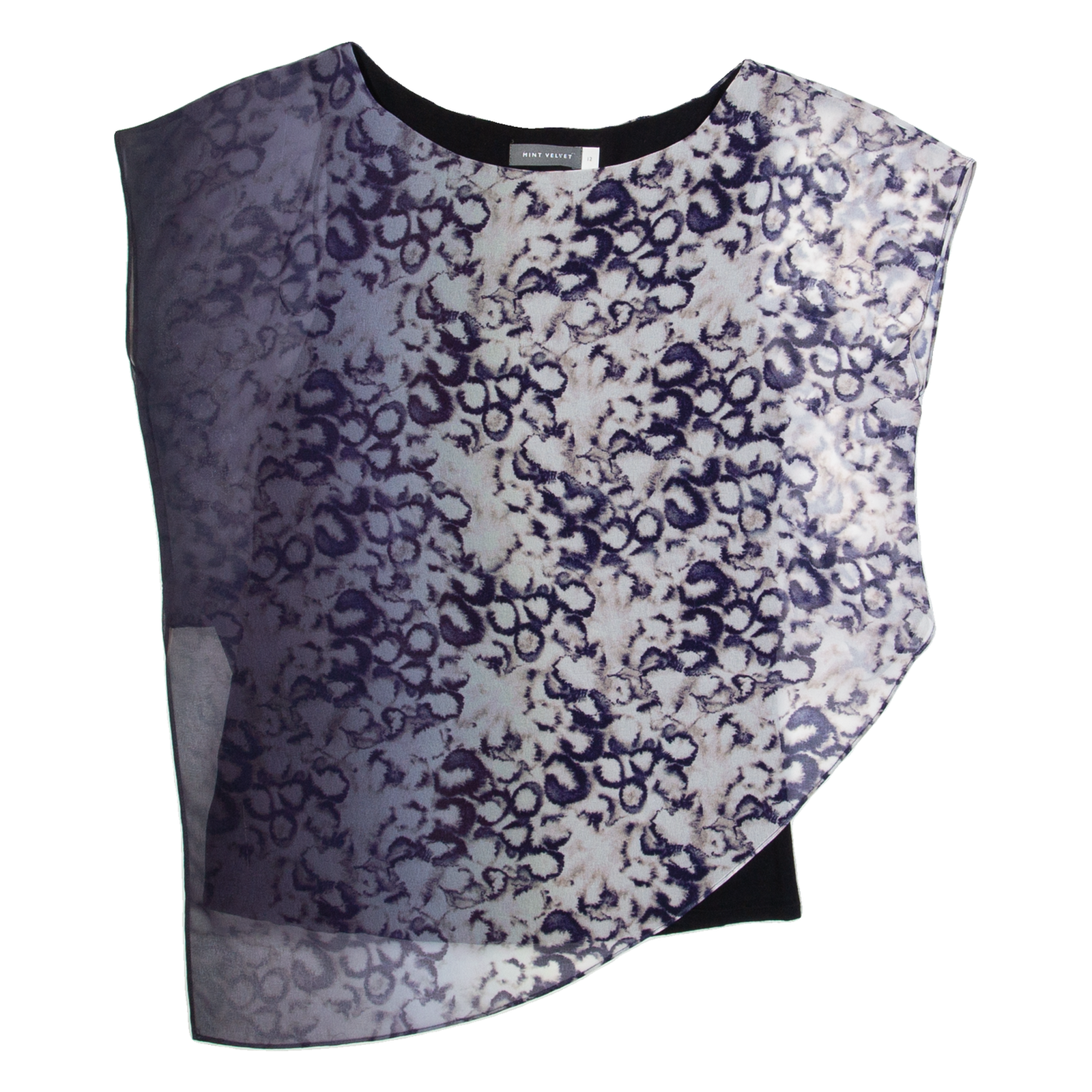 MINT VELVET Womens Printed Top Cream Viscose Animal Print UK 12 Refurbished - N/A refurbished available on Cerqular