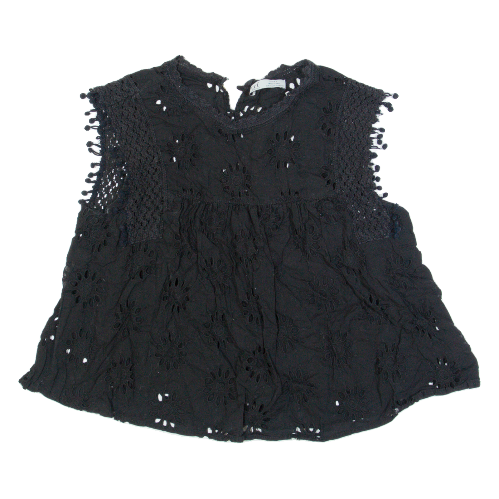 ZARA TRAFALUC Womens Smock Top Black Sleeveless XS Refurbished - N/A refurbished available on Cerqular