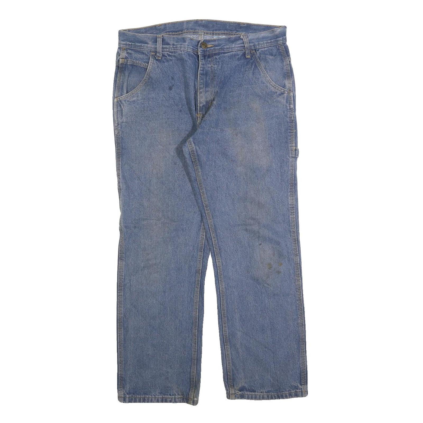 KEY Mens Regular Blue Denim Jeans W34 L30 Cotton Blend Zip Pockets Casual Refurbished - N/A refurbished available on Cerqular