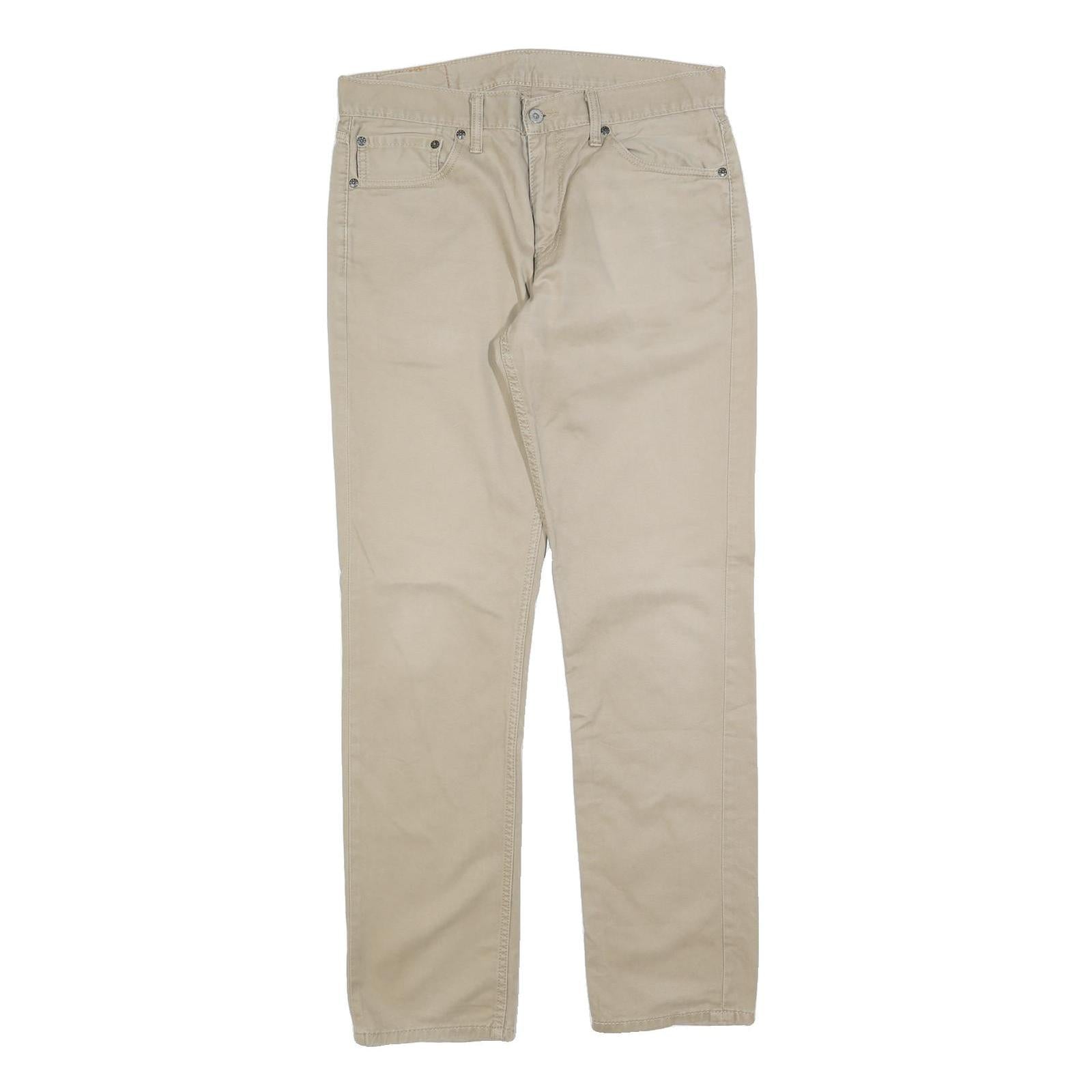 LEVI'S Mens Slim Beige Cotton Blend Trousers W33 L32 Zip Closure Classic Fit Refurbished - N/A refurbished available on Cerqular
