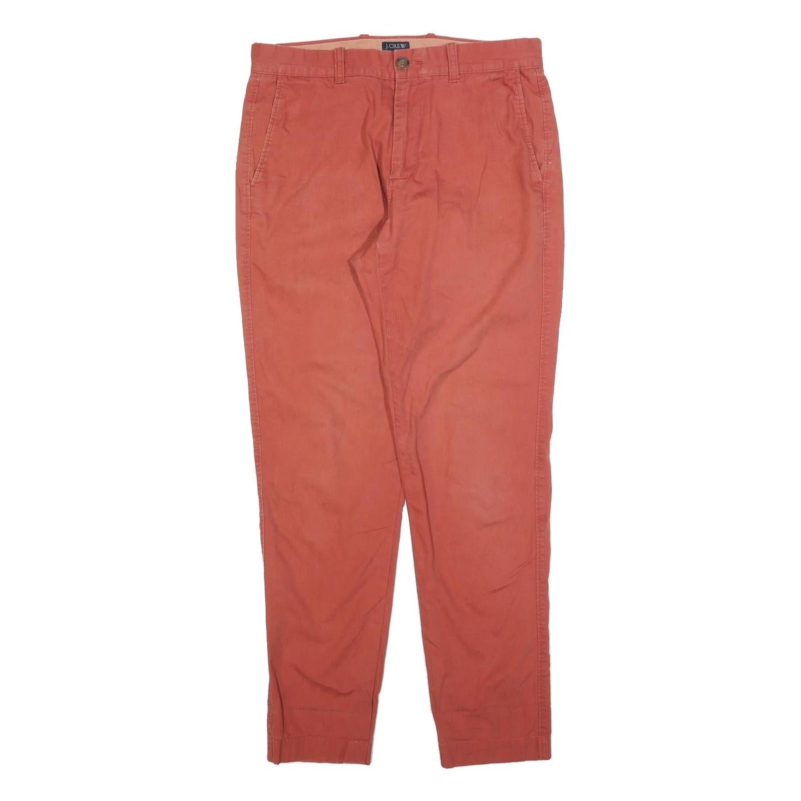 J.CREW Mens Cotton Slim Tapered Red Trousers W29 L30 Casual Smart Refurbished - N/A refurbished available on Cerqular