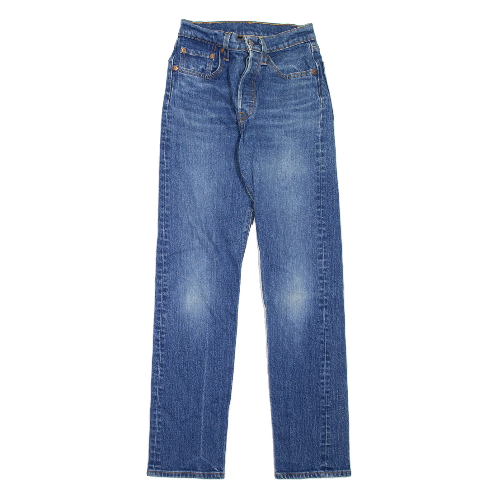 LEVI'S 501 Jeans Womens Blue Regular Straight Stone Wash W24 L30 Refurbished - N/A refurbished available on Cerqular