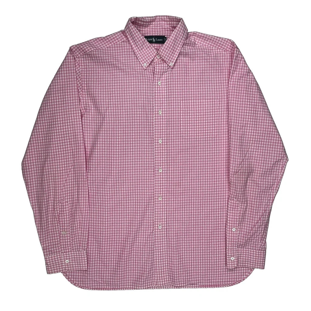 Ralph Lauren Checked Shirt - XL Pink Cotton Refurbished - Thrifted (note: this is a term often used to describe second- refurbished available on Cerqular