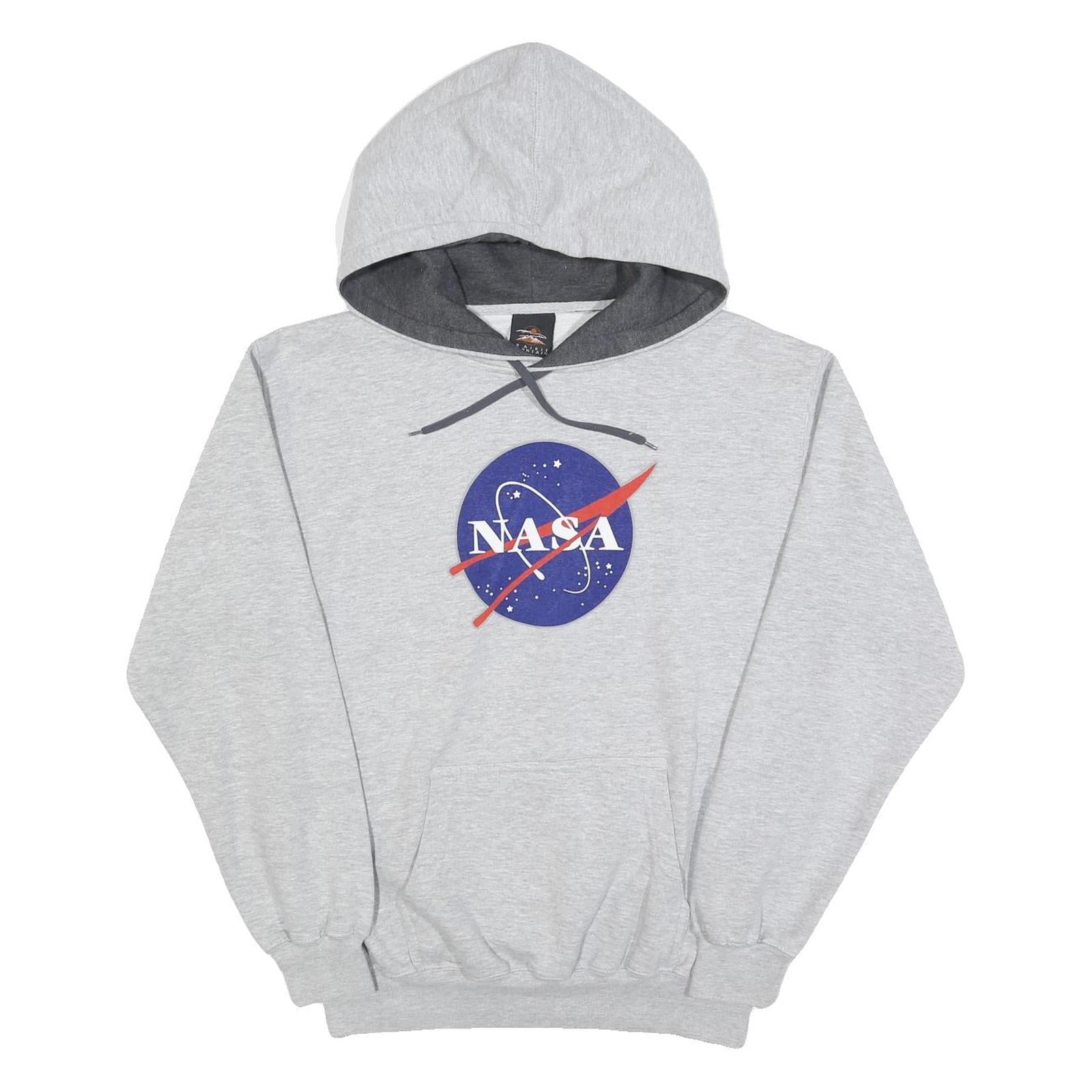 PRAIRIE MOUNTAIN Mens Grey NASA Logo Pullover Hoodie S Cotton Blend Casual Refurbished - N/A refurbished available on Cerqular