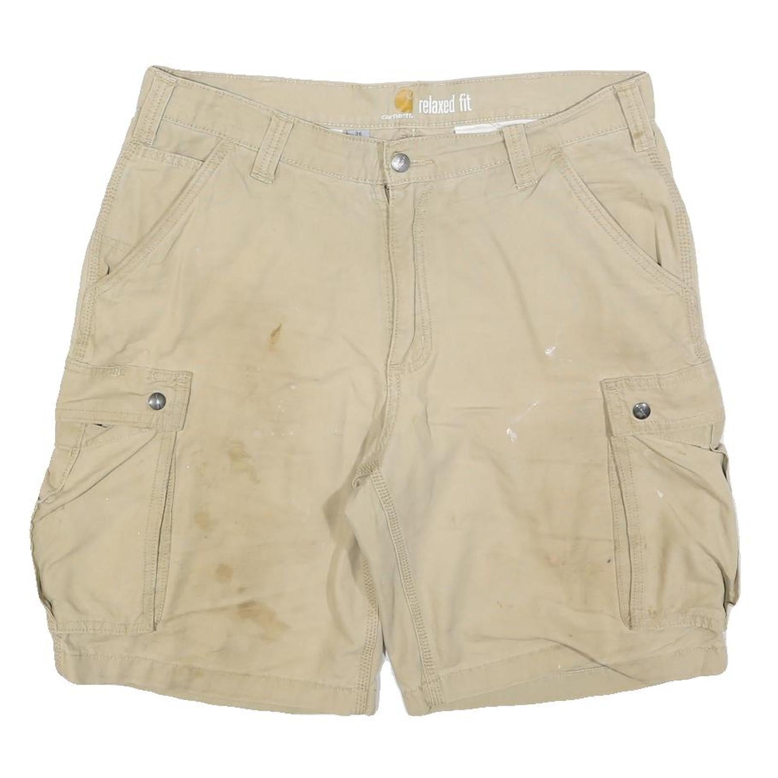 CARHARTT Mens Shorts Beige Cargo Casual Relaxed Fit L W36 Workwear Pocketed Refurbished - N/A refurbished available on Cerqular