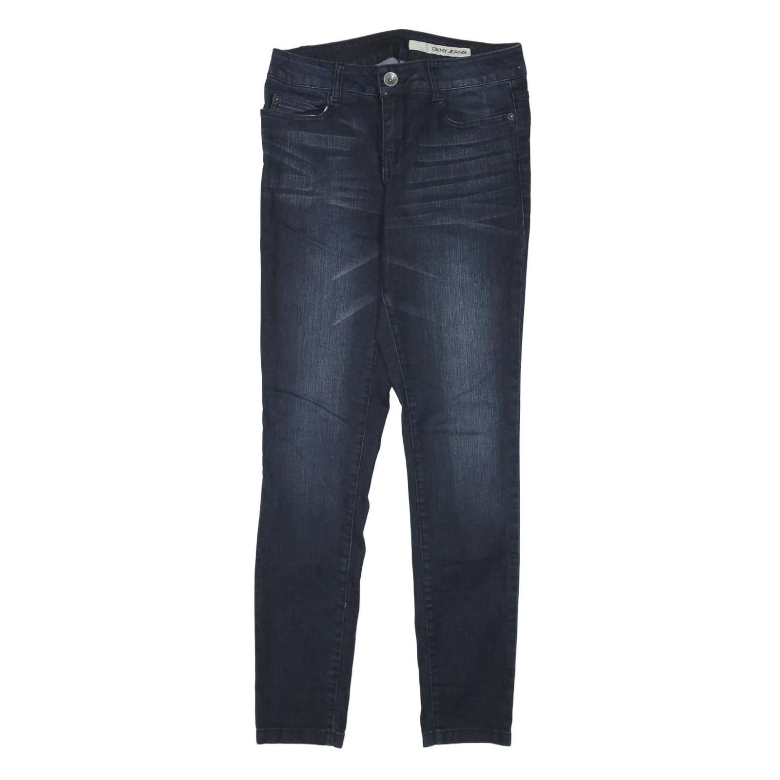 DKNY Womens Slim Blue Denim Jeans Cotton Blend Zip W28 L31 Stylish Fit Refurbished - N/A refurbished available on Cerqular