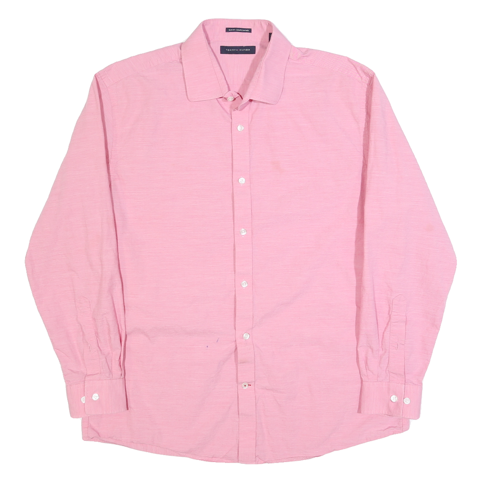 TOMMY HILFIGER Mens Pink Shirt M Cotton Blend Classic Fit Long Sleeve Button Refurbished - N/A refurbished available on Cerqular