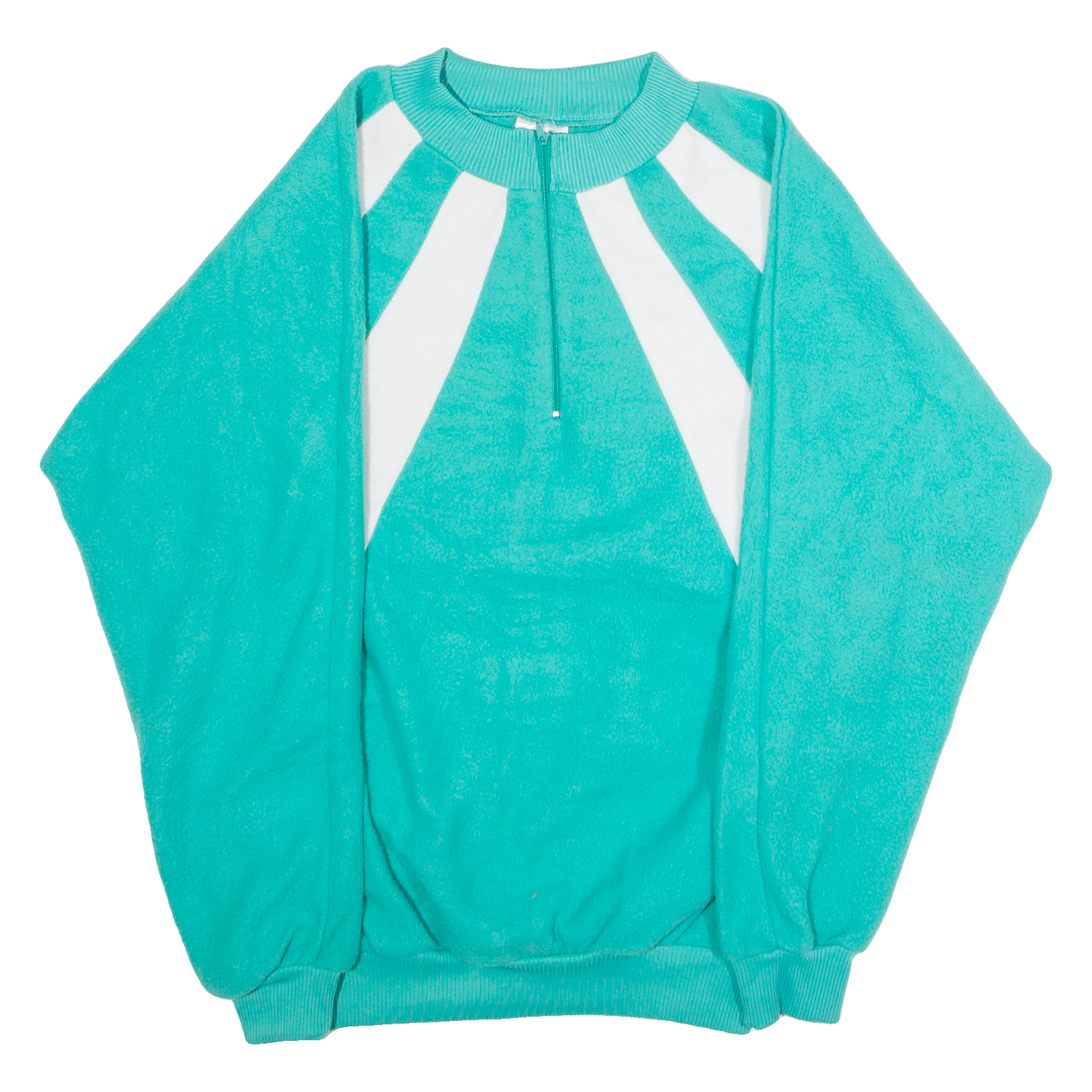 MODA Womens Patterned Jumper Green Striped 1/4 Zip 90s M Refurbished - N/A refurbished available on Cerqular