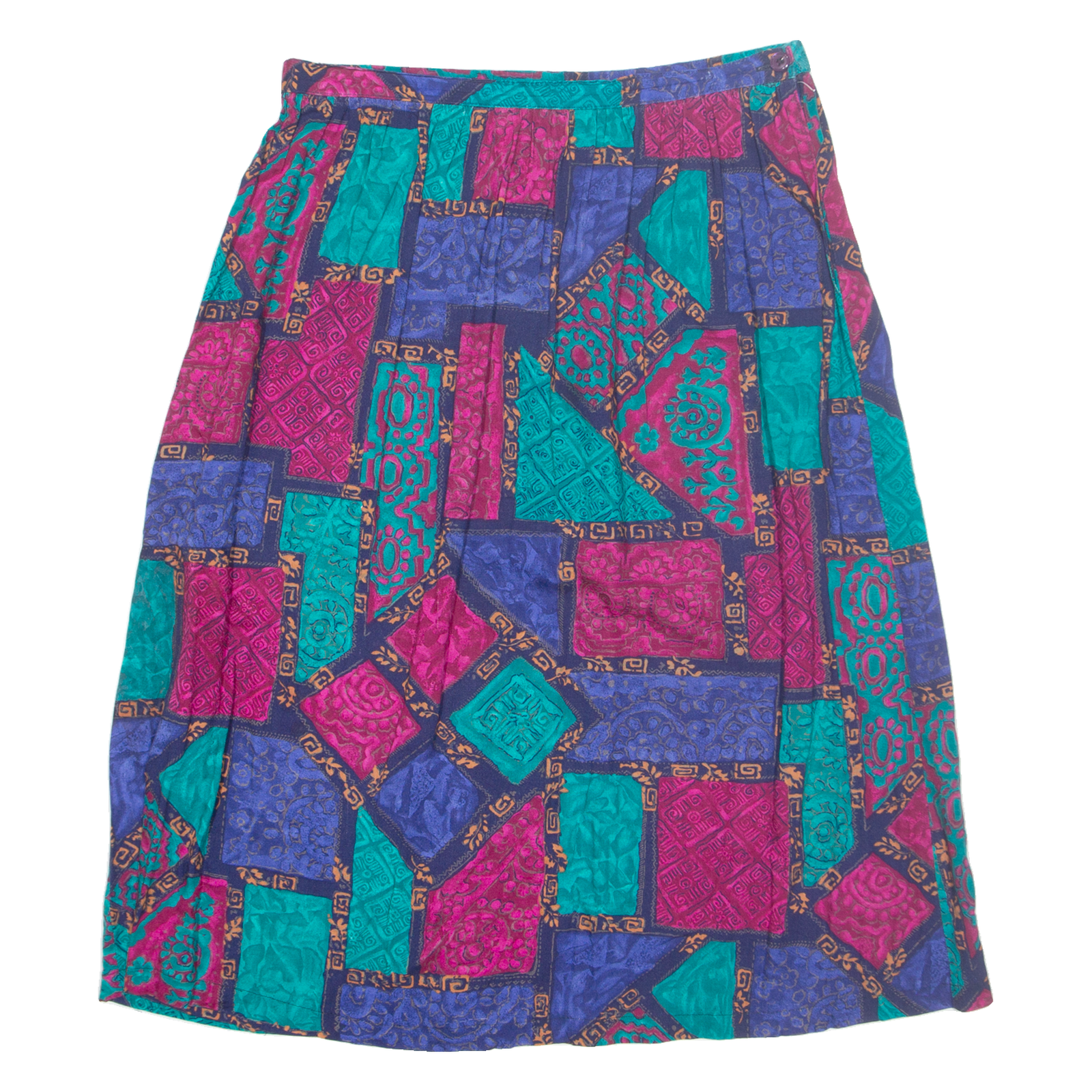 ALFRED DUNNER Womens A-Line Skirt Pink Midi Crazy Pattern UK 12 Refurbished - N/A refurbished available on Cerqular