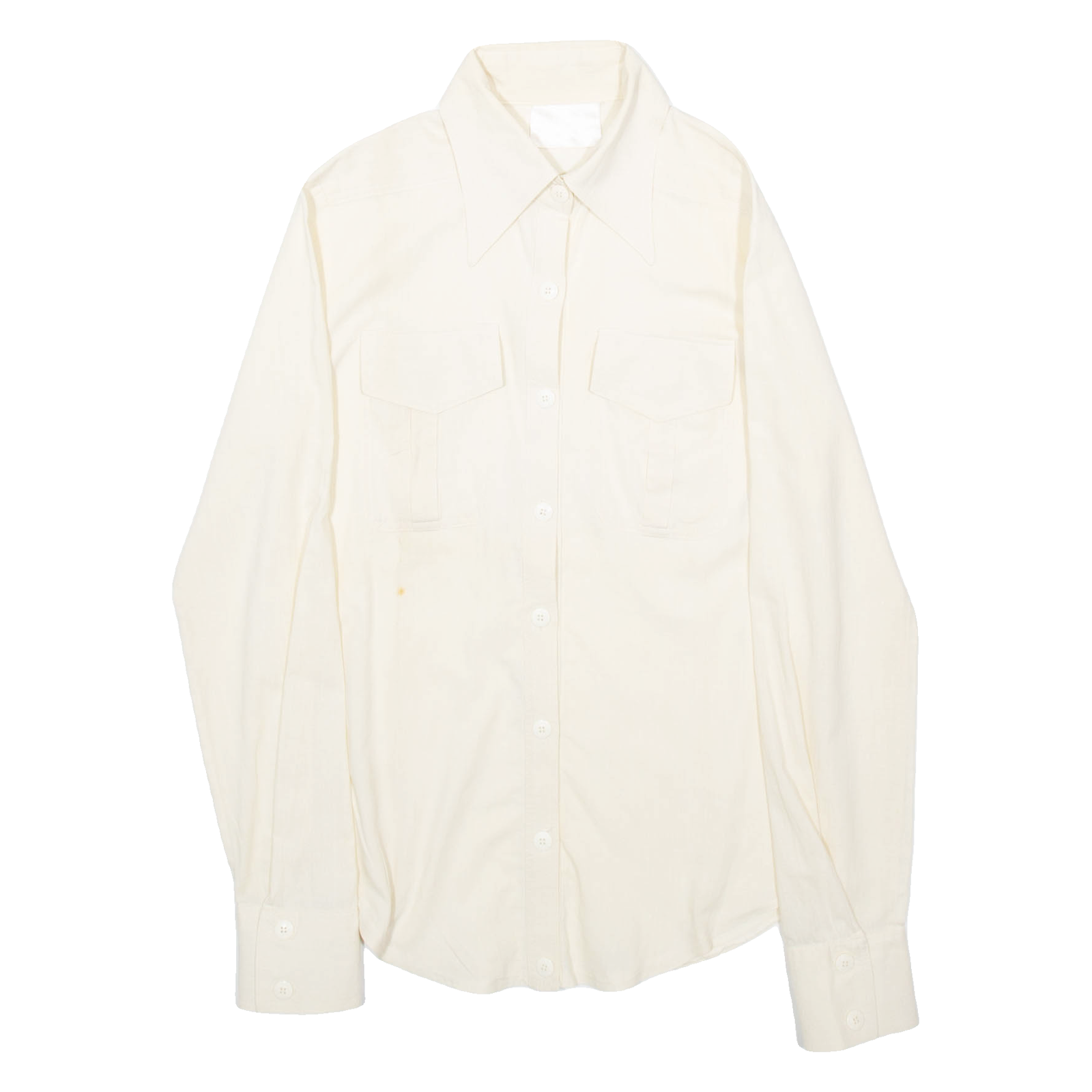 BRABEK DESIGN Womens Plain Shirt Beige Long Sleeve S Refurbished - N/A refurbished available on Cerqular