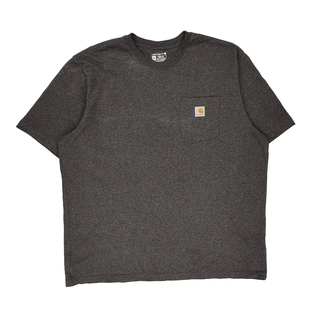 Carhartt T-Shirt - 2XL Grey Cotton Refurbished - Thrifted (note: this is a term often used to describe second- refurbished available on Cerqular