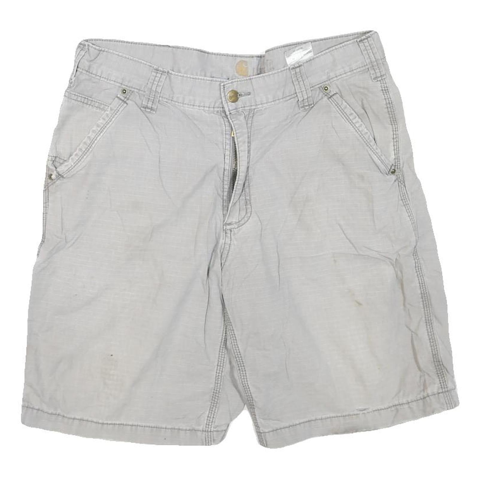 CARHARTT Mens Shorts Grey Casual M W34 Cotton Blend Comfortable Workwear Refurbished - N/A refurbished available on Cerqular