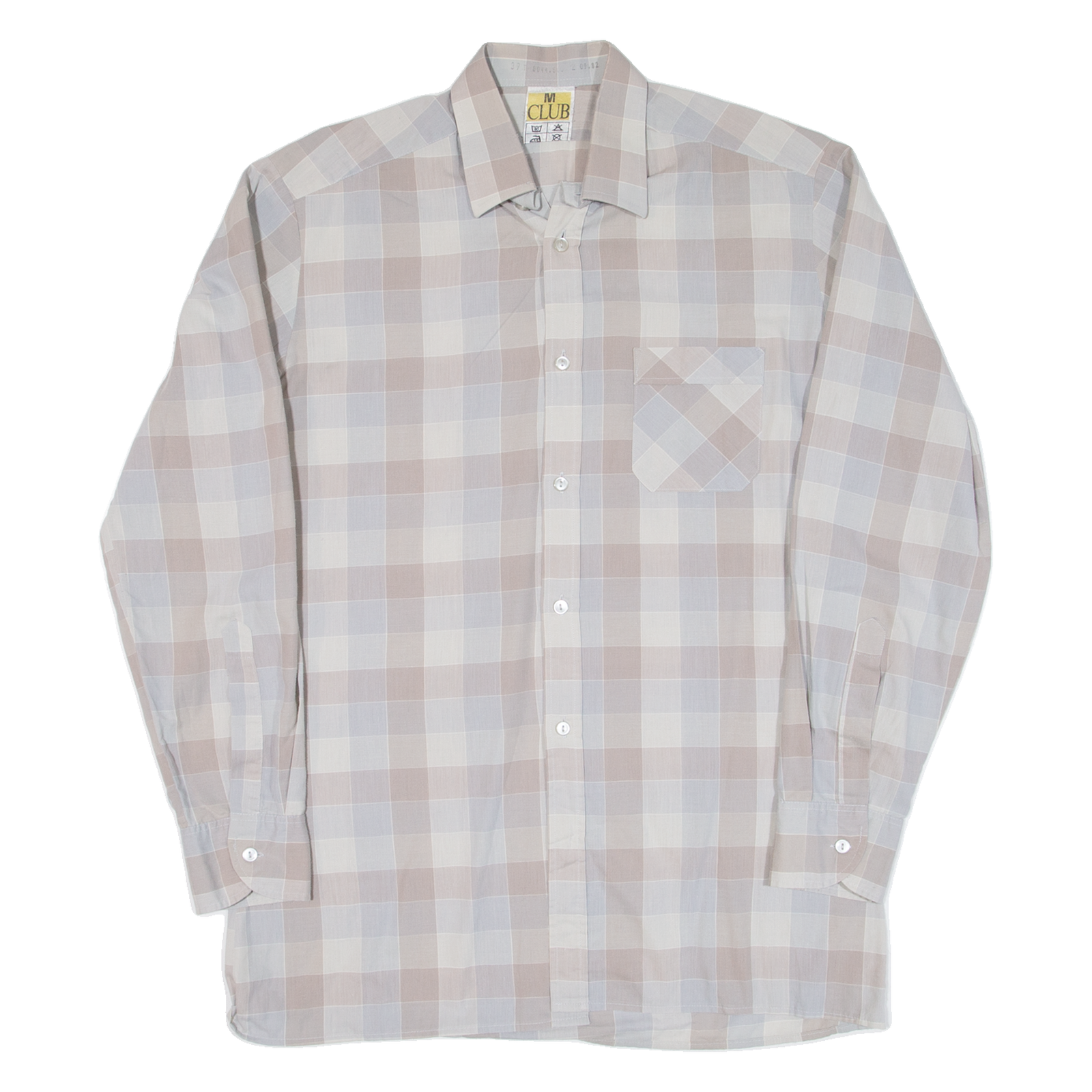 Mens Shirt Pink Check Long Sleeve M Refurbished - N/A refurbished available on Cerqular