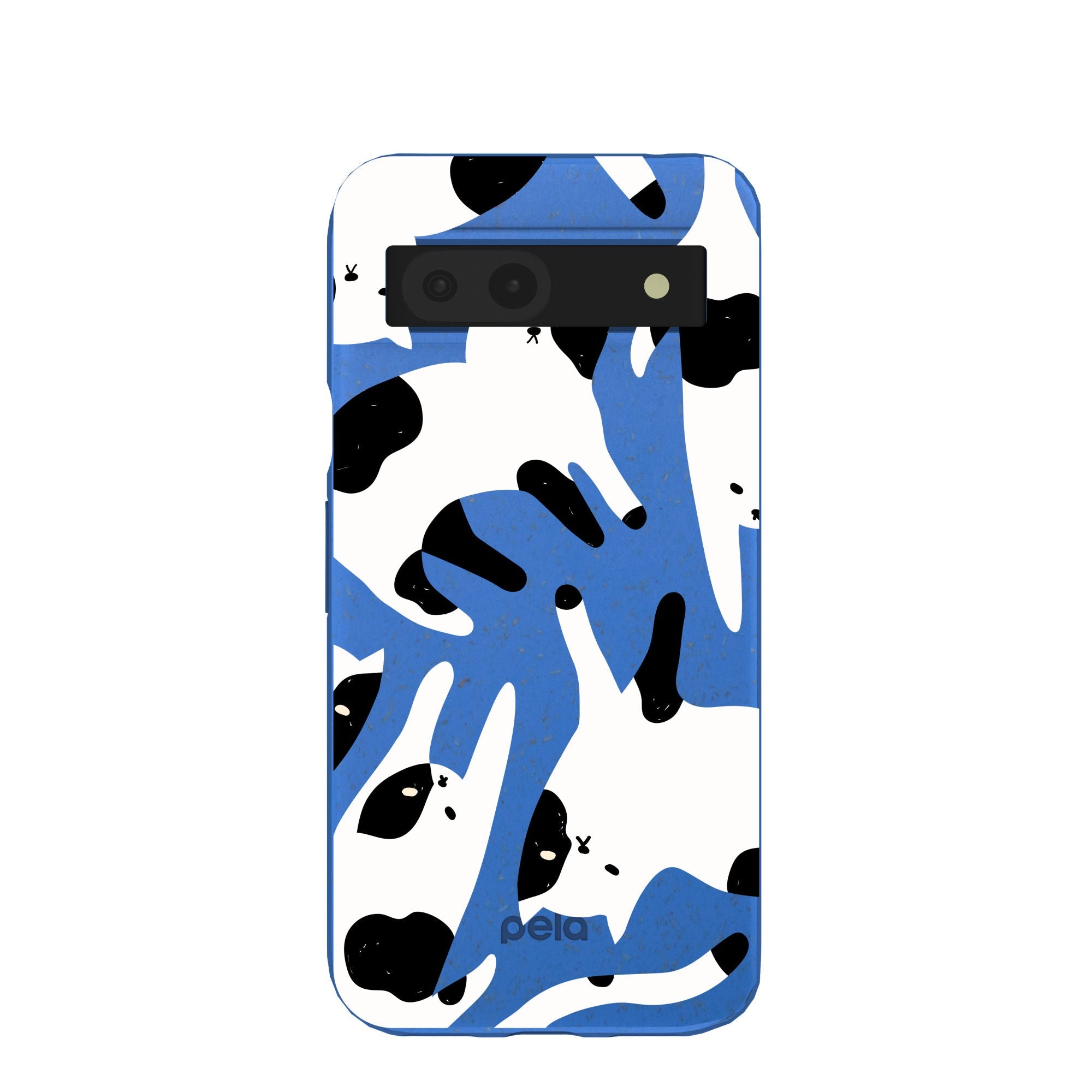 Electric Blue Cat Cow Google Pixel 8a Case Refurbished - Pela Case refurbished available on Cerqular