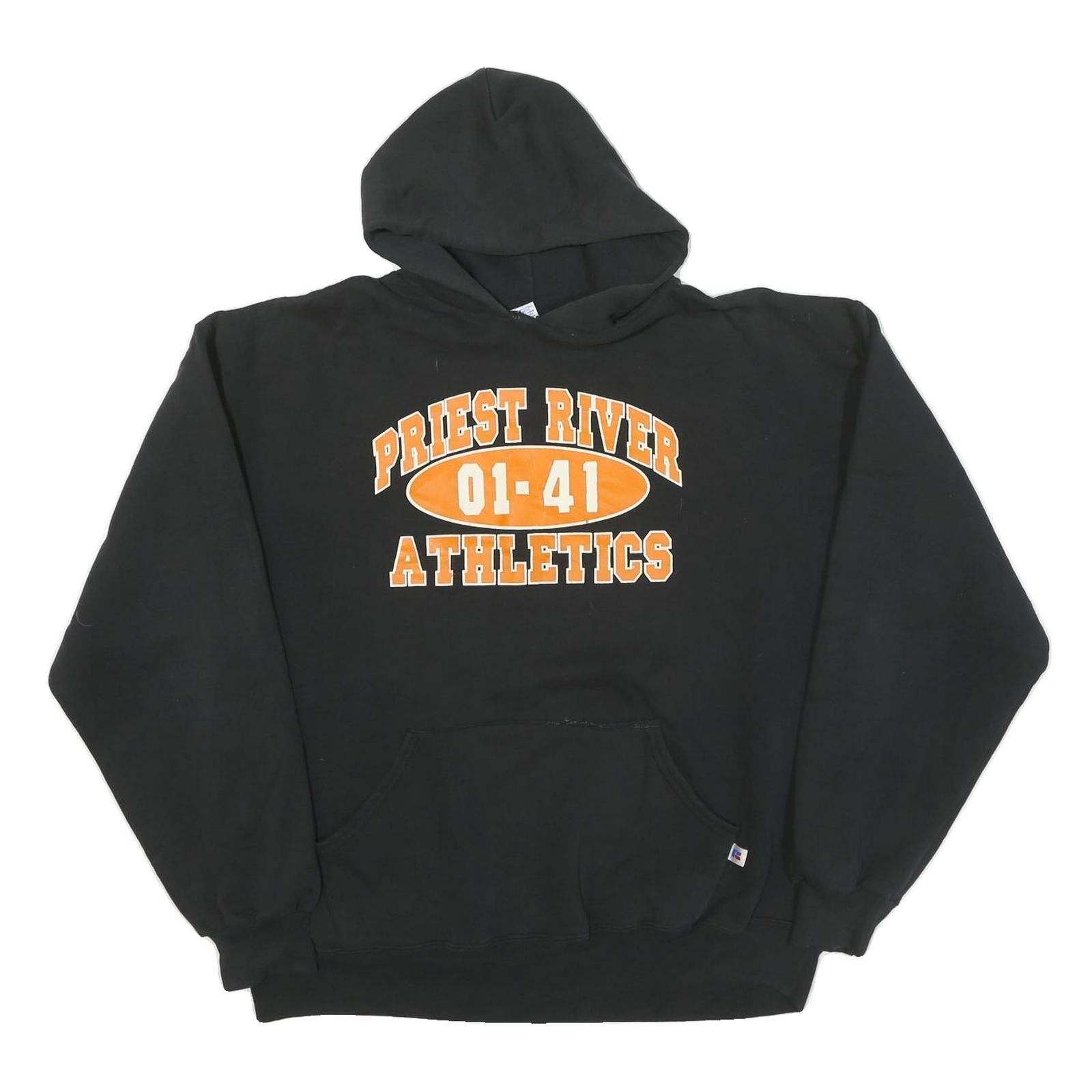 RUSSELL ATHLETIC Mens Black Priest River Athletics Pullover Hoodie XL Refurbished - N/A refurbished available on Cerqular