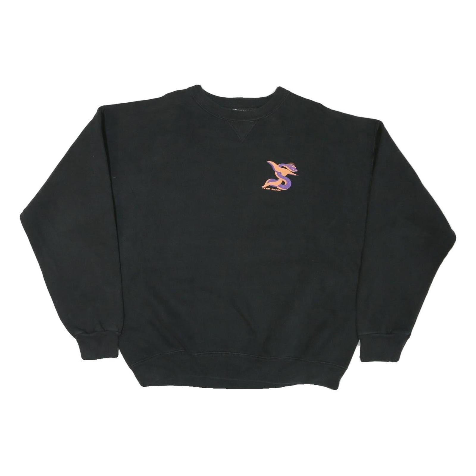 LEE Mens Black XL Crew Neck Sweatshirt Team Snake Ski Graphic Pullover Casual Refurbished - N/A refurbished available on Cerqular