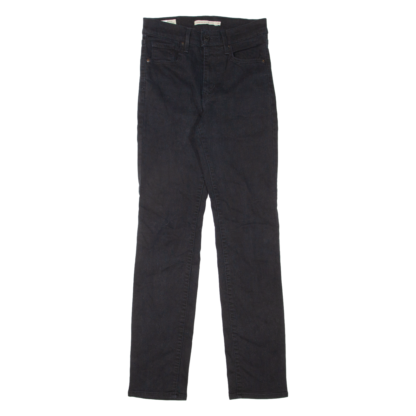 Buy LEVI'S 724 High Rise BIG E Womens Jeans Black Slim Straight W25 L28 Refurbished - $36.39 LEVI'S 724 High Rise BIG E Womens Jeans Black Slim Straight W25 L28 Refurbished - N/A refurbished available on Cerqular