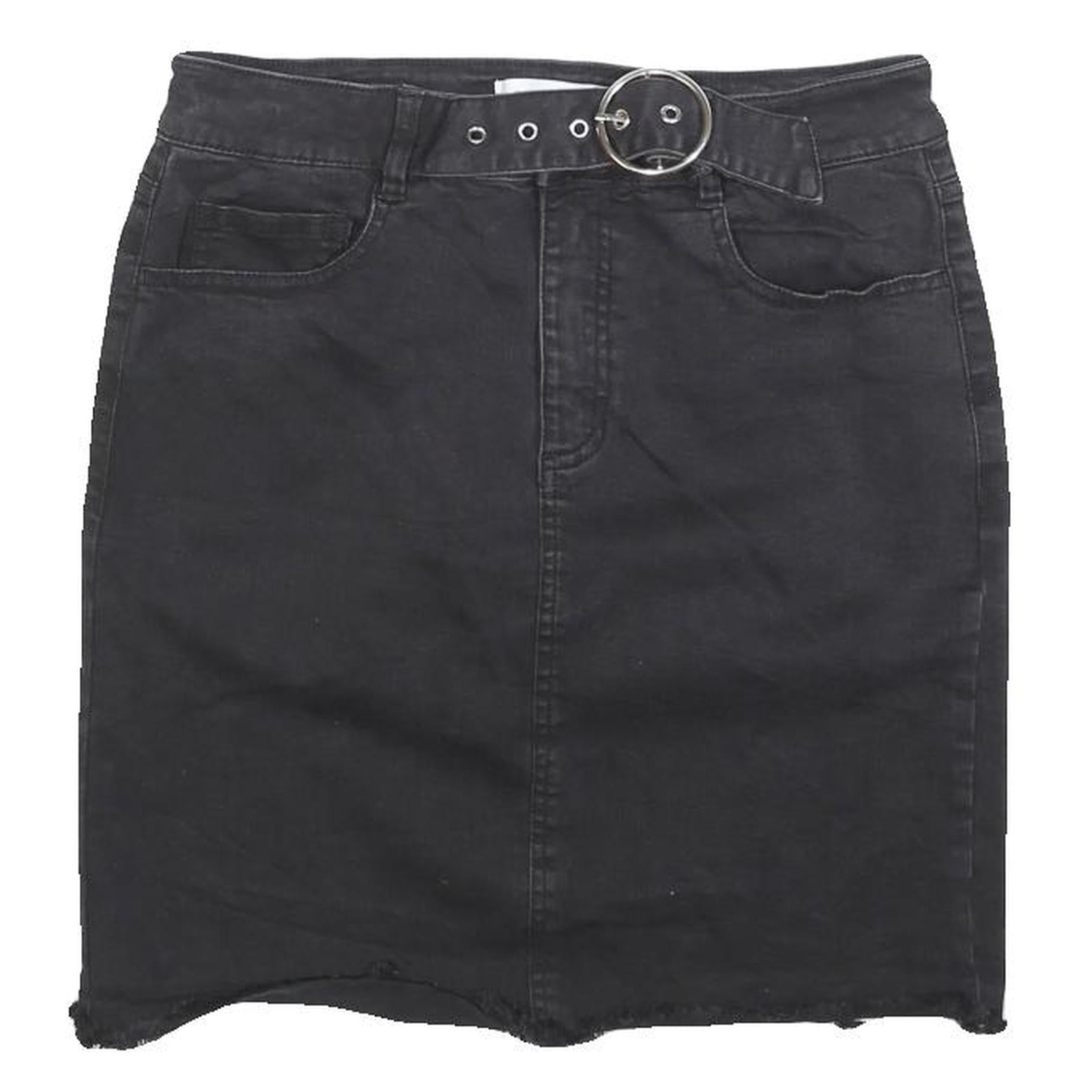 DYNAMITE Womens Black Cotton Blend Straight Mini Denim Skirt S Casual Style Refurbished - N/A refurbished available on Cerqular